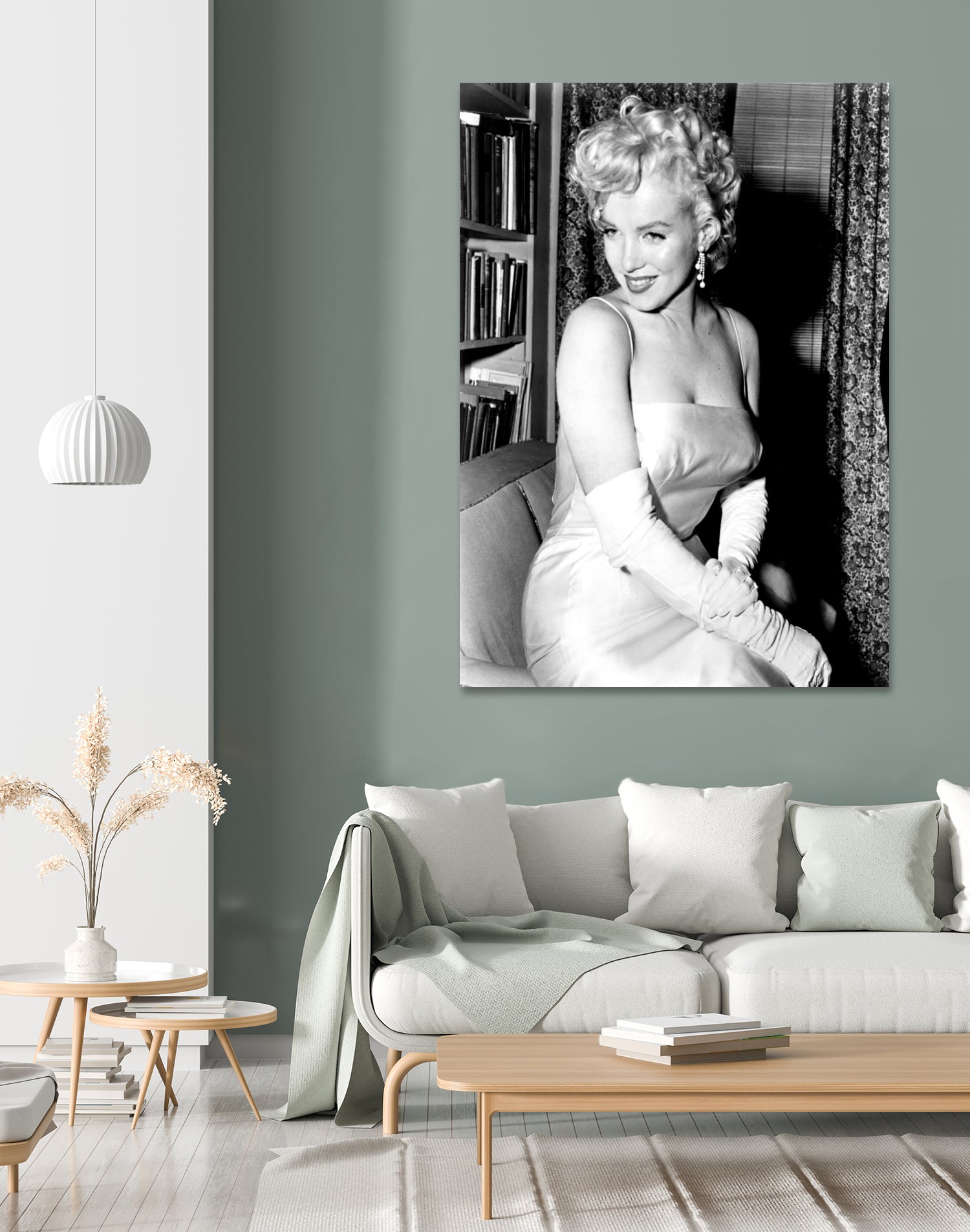 Marilyn Monroe during a party for the birth of the Marilyn Monroe Productions, 1955 by Bridgeman Images on GIANT ART - black and white photography