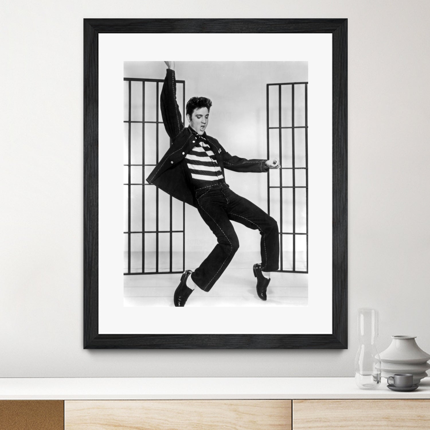 Jailhouse Rock' de RichardThorpe avec Elvis Presley 1957 by Bridgeman Images on GIANT ART - black and white photography