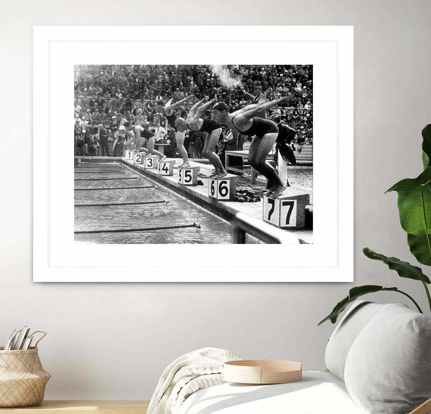 swimming competition at berlin Olympic Games in 1936 by Bridgeman Images on GIANT ART - black and white photgraphy
