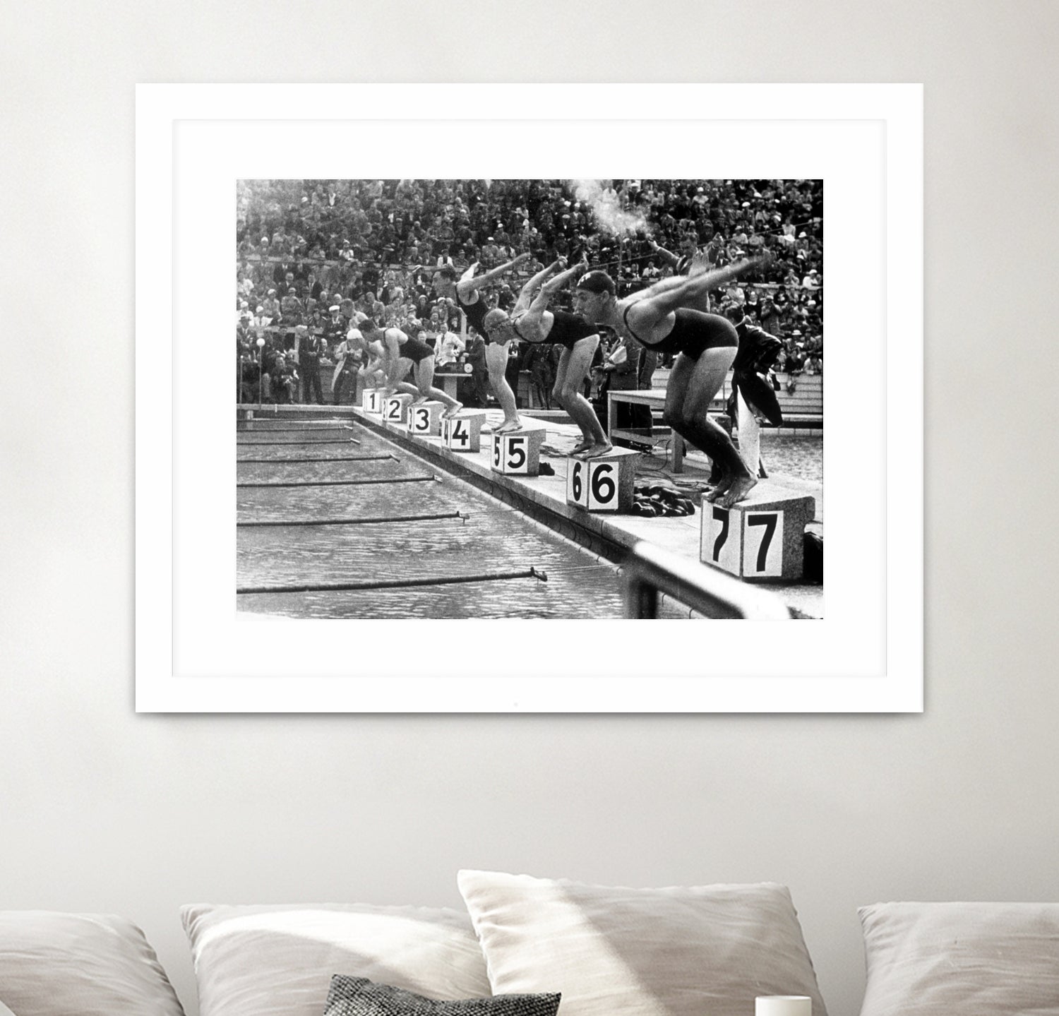 swimming competition at berlin Olympic Games in 1936 by Bridgeman Images on GIANT ART - black and white photgraphy