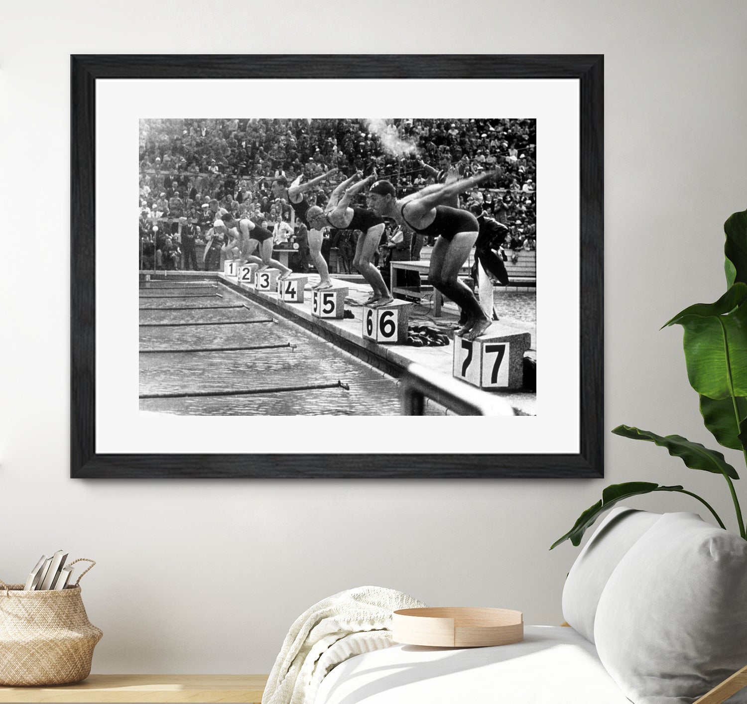 swimming competition at berlin Olympic Games in 1936 by Bridgeman Images on GIANT ART - black and white photgraphy