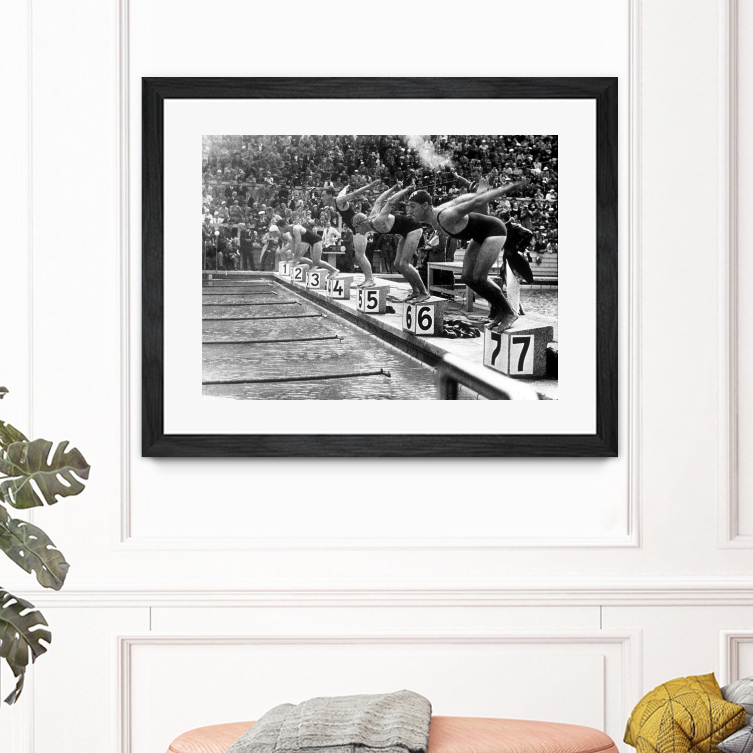 swimming competition at berlin Olympic Games in 1936 by Bridgeman Images on GIANT ART - black and white photgraphy