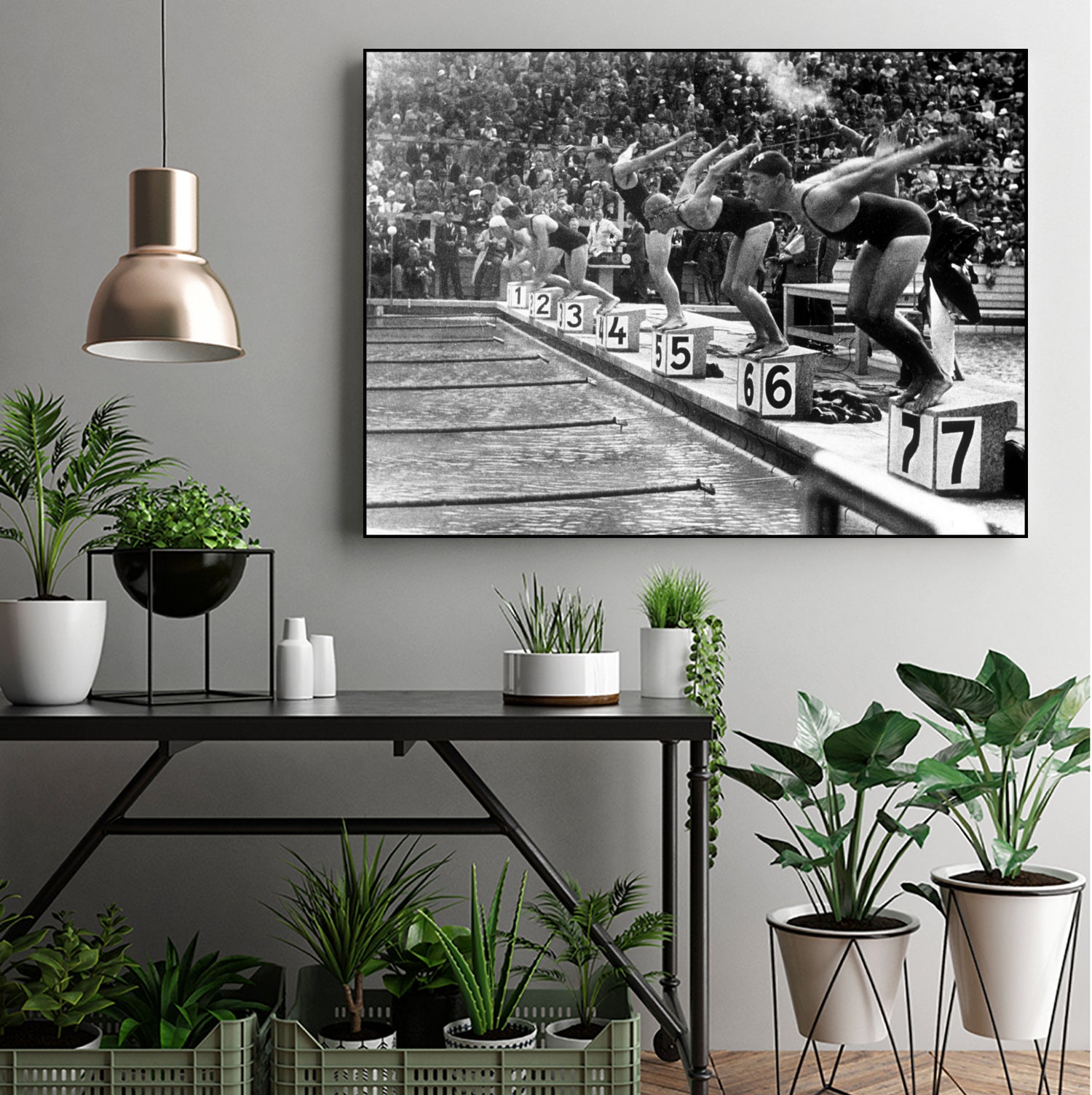 swimming competition at berlin Olympic Games in 1936 by Bridgeman Images on GIANT ART - black and white photgraphy
