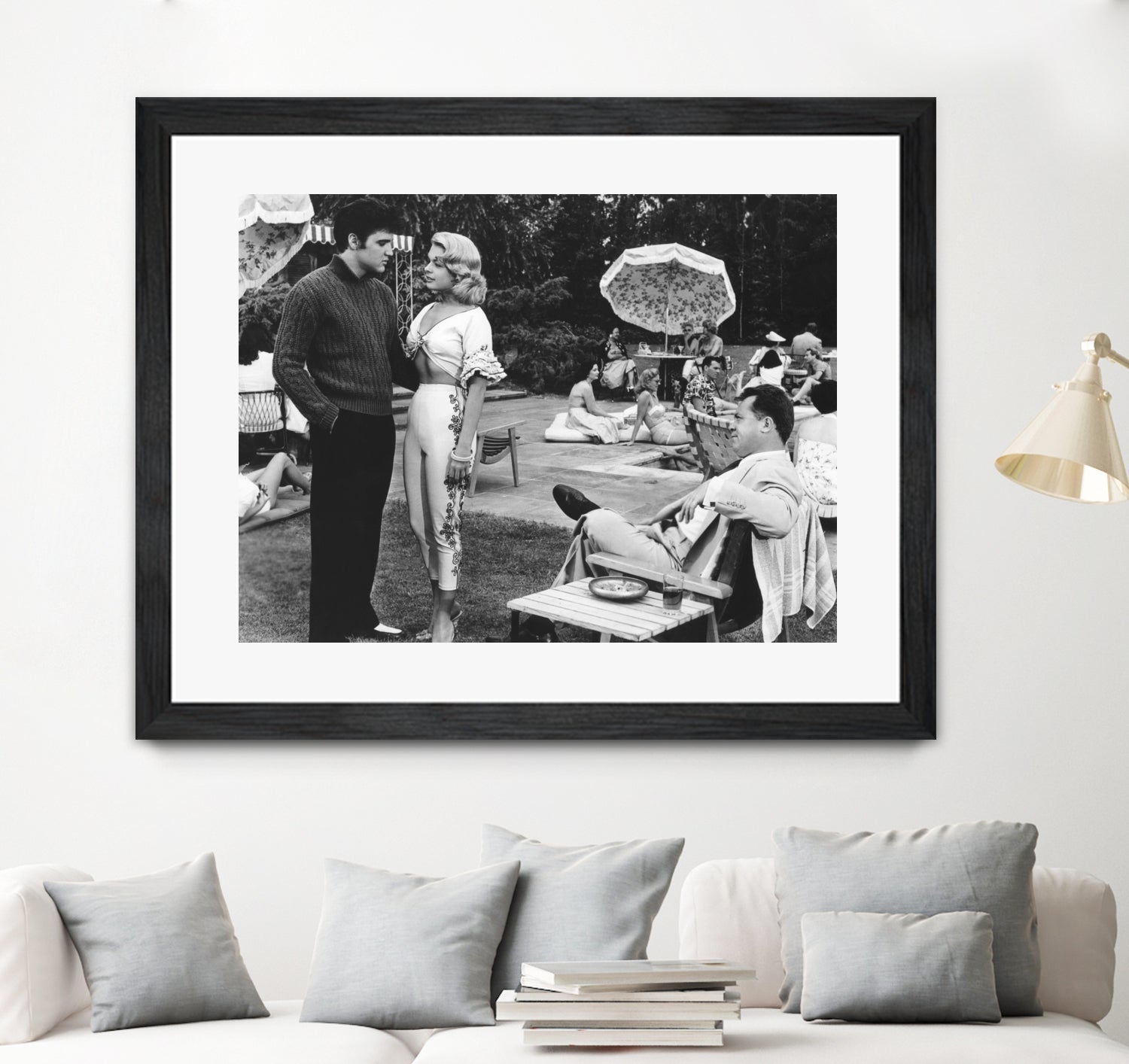 Elvis Presley, Jennifer Holden And Mickey Shaughnessy by Bridgeman on GIANT ART - black and white photography