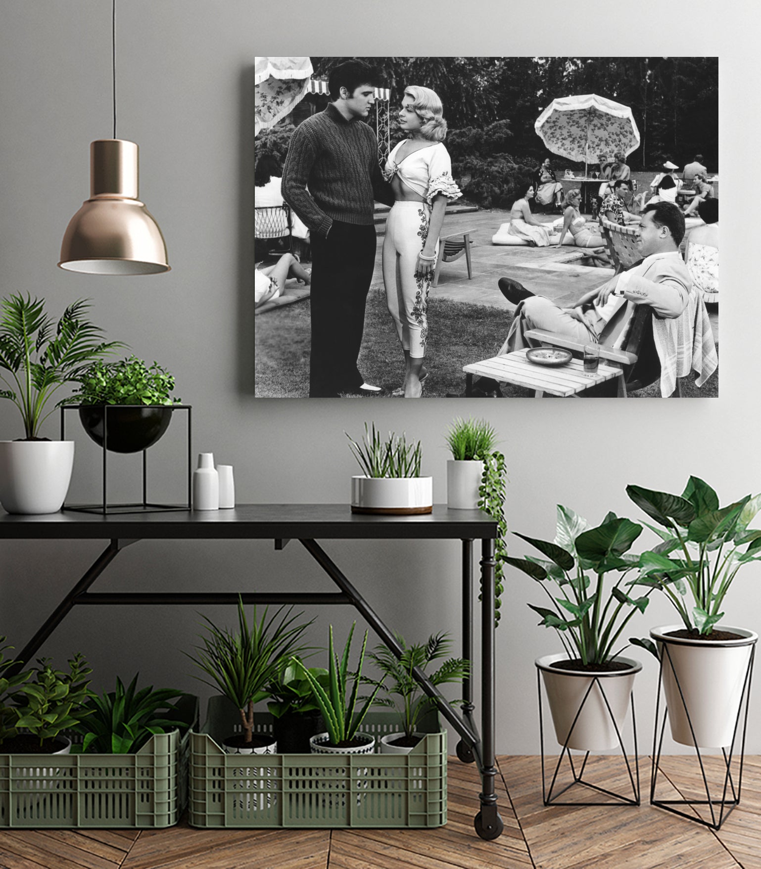 Elvis Presley, Jennifer Holden And Mickey Shaughnessy by Bridgeman on GIANT ART - black and white photography