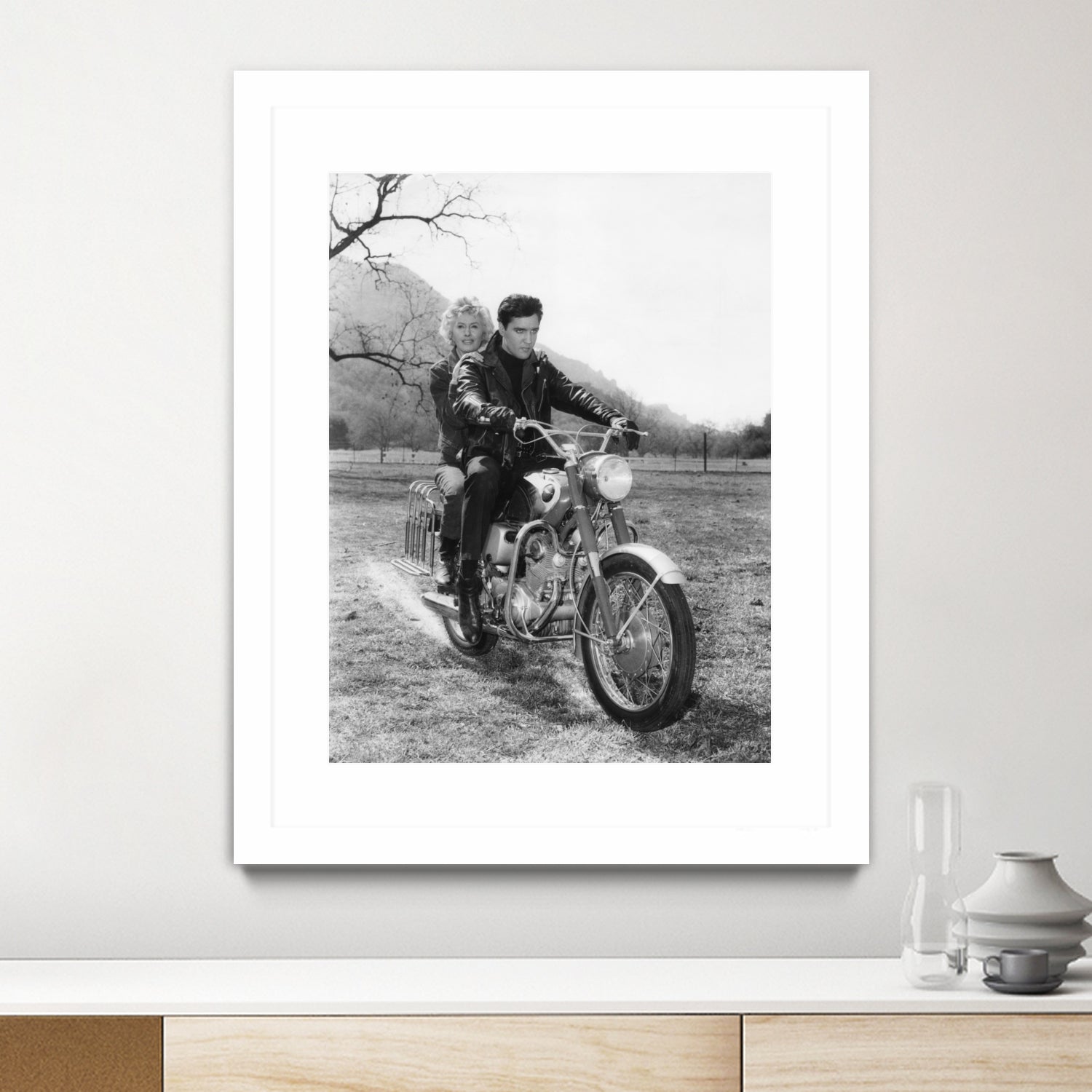 Barbara Stanwyck And Elvis Presley by Bridgeman Images on GIANT ART - black and white photography