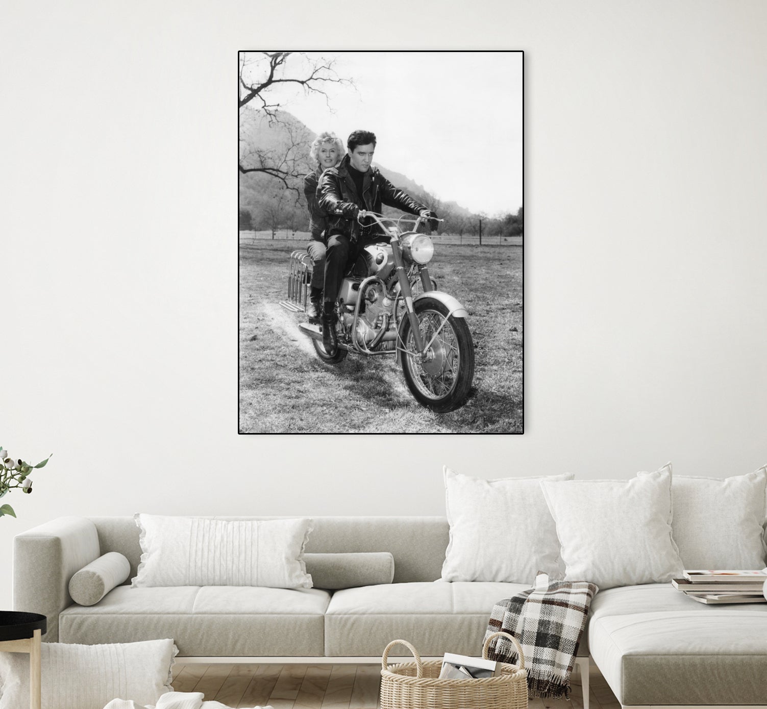 Barbara Stanwyck And Elvis Presley by Bridgeman Images on GIANT ART - black and white photography