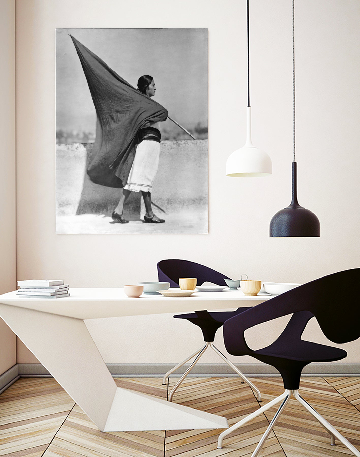 Woman with Flag, Mexico City, 1928 by Bridgeman Images on GIANT ART - black and white photography