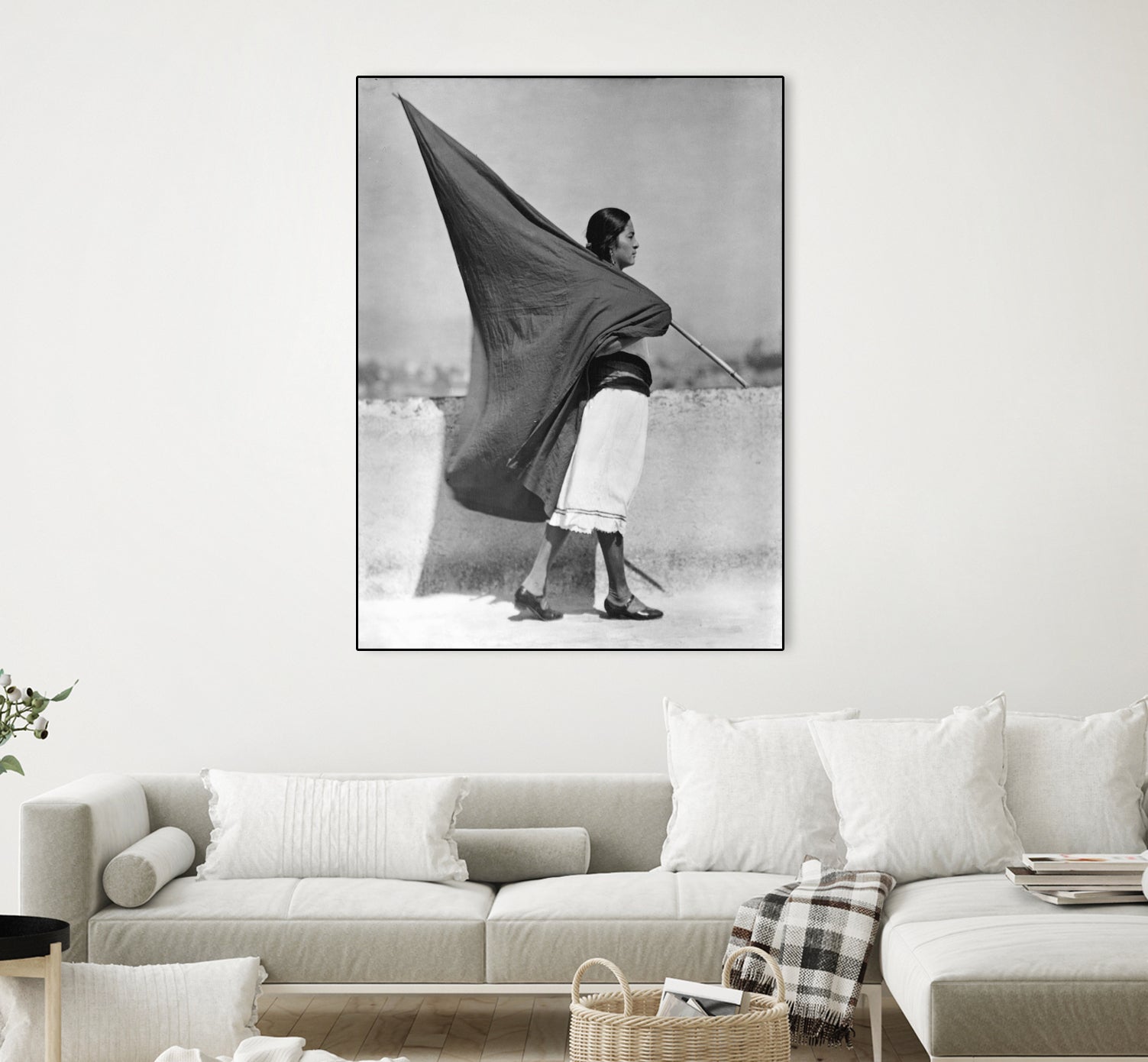 Woman with Flag, Mexico City, 1928 by Bridgeman Images on GIANT ART - black and white photography