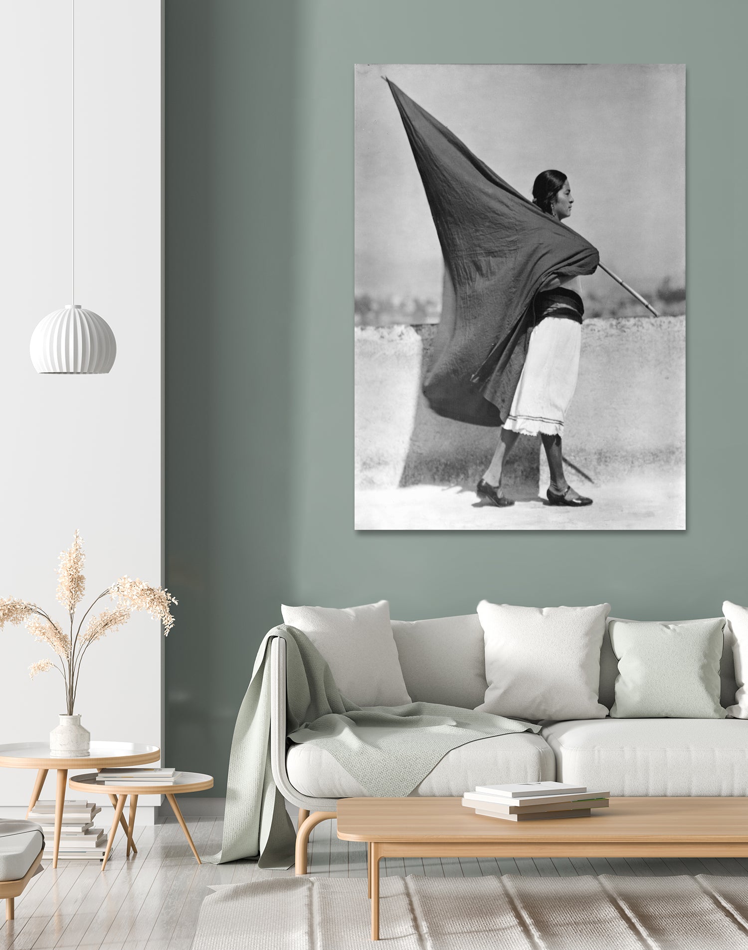 Woman with Flag, Mexico City, 1928 by Bridgeman Images on GIANT ART - black and white photography