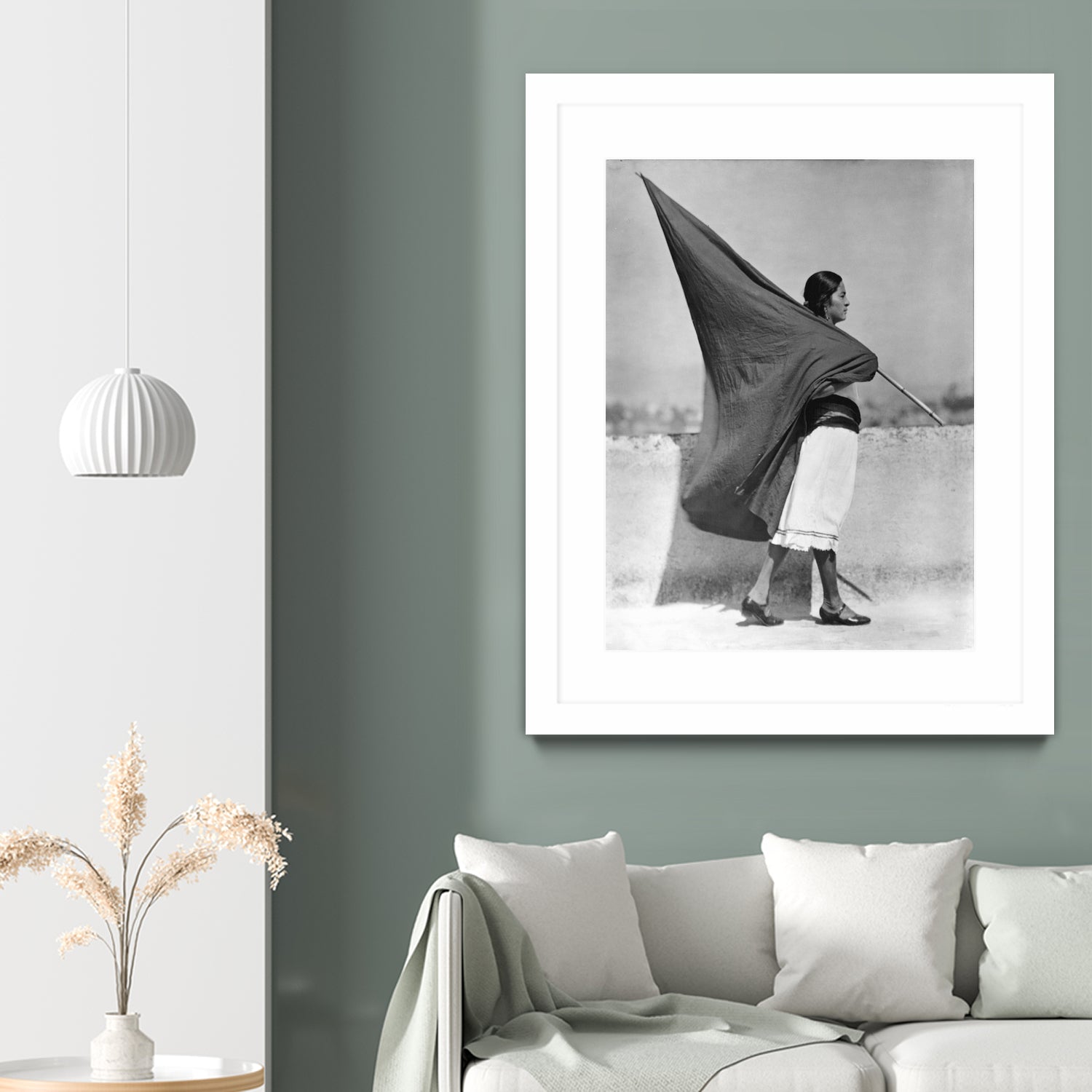 Woman with Flag, Mexico City, 1928 by Bridgeman Images on GIANT ART - black and white photography