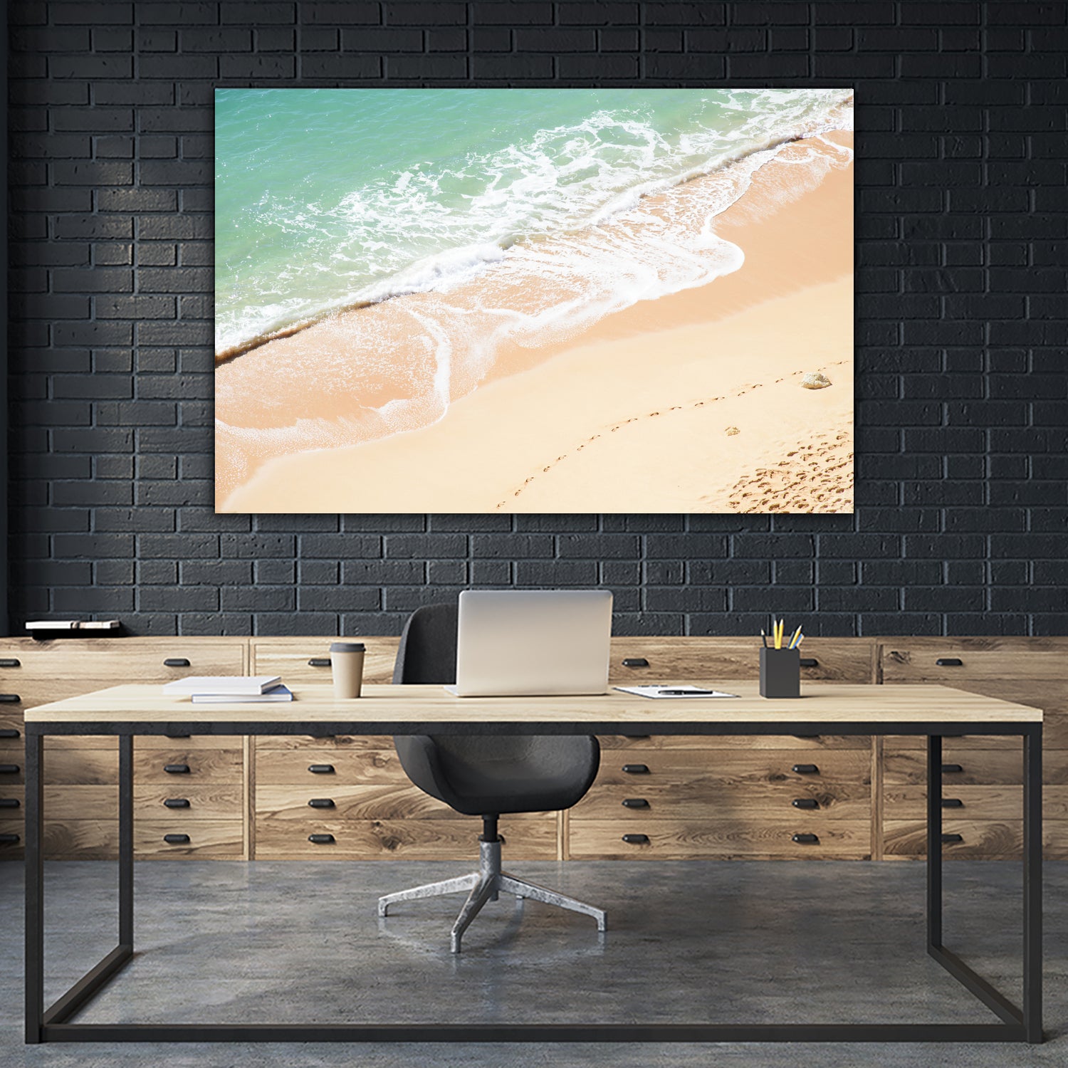 Atlantic Ocean Bliss 7 by Anitas Bellas Art on GIANT ART - beige landscape turquoise water