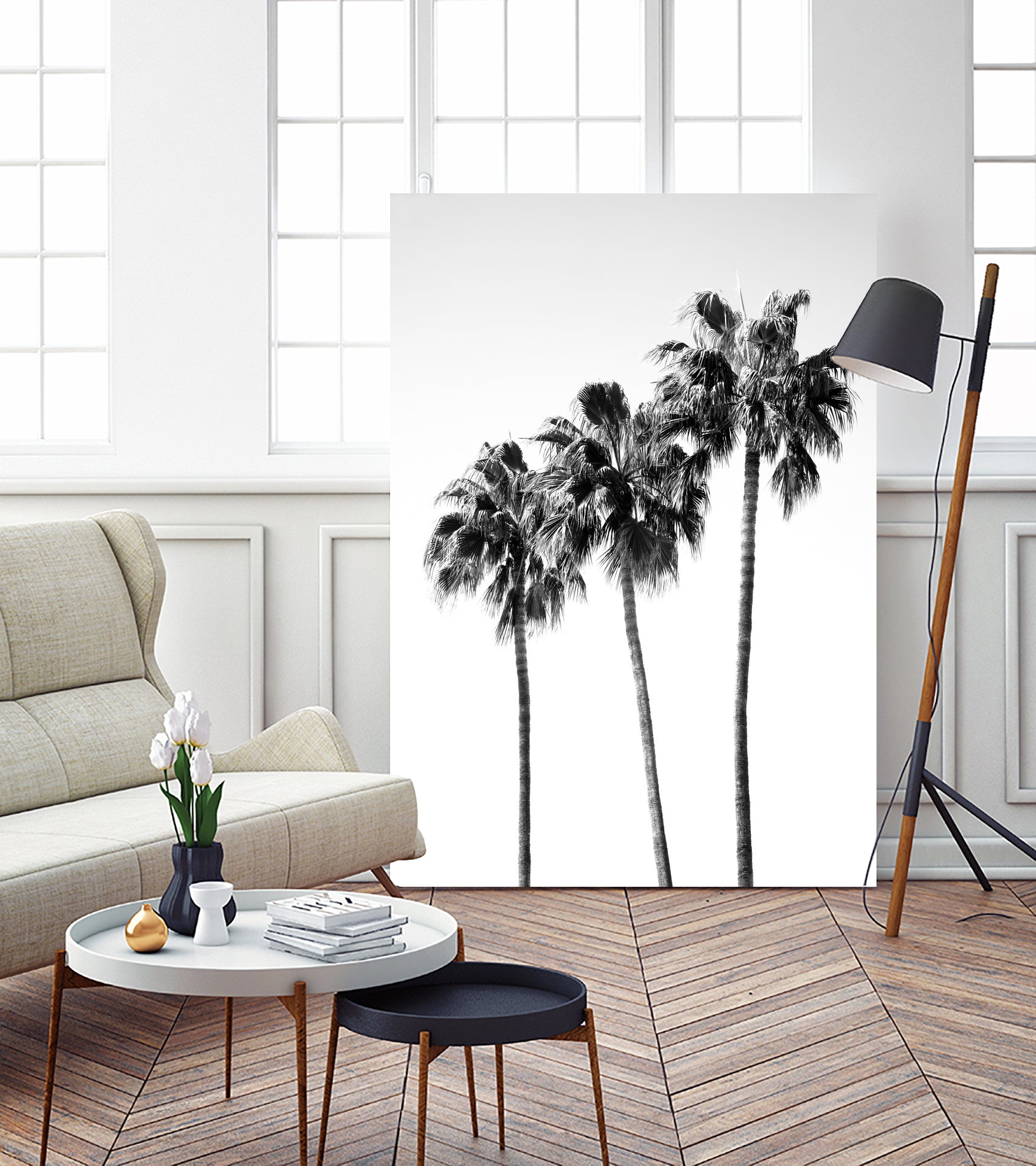 Palm Trees Black White 4 by Anitas Bellas Art on GIANT ART - coastal