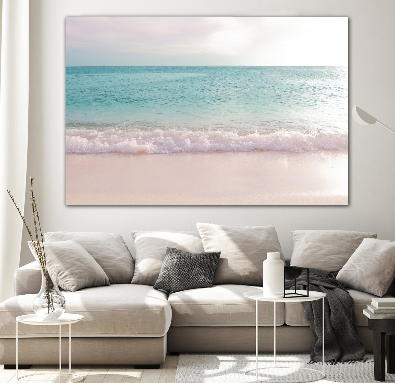 Soft Pastel Ocean Waves 1 by Anitas Bellas Art on GIANT ART - pink coastal carabeean sea