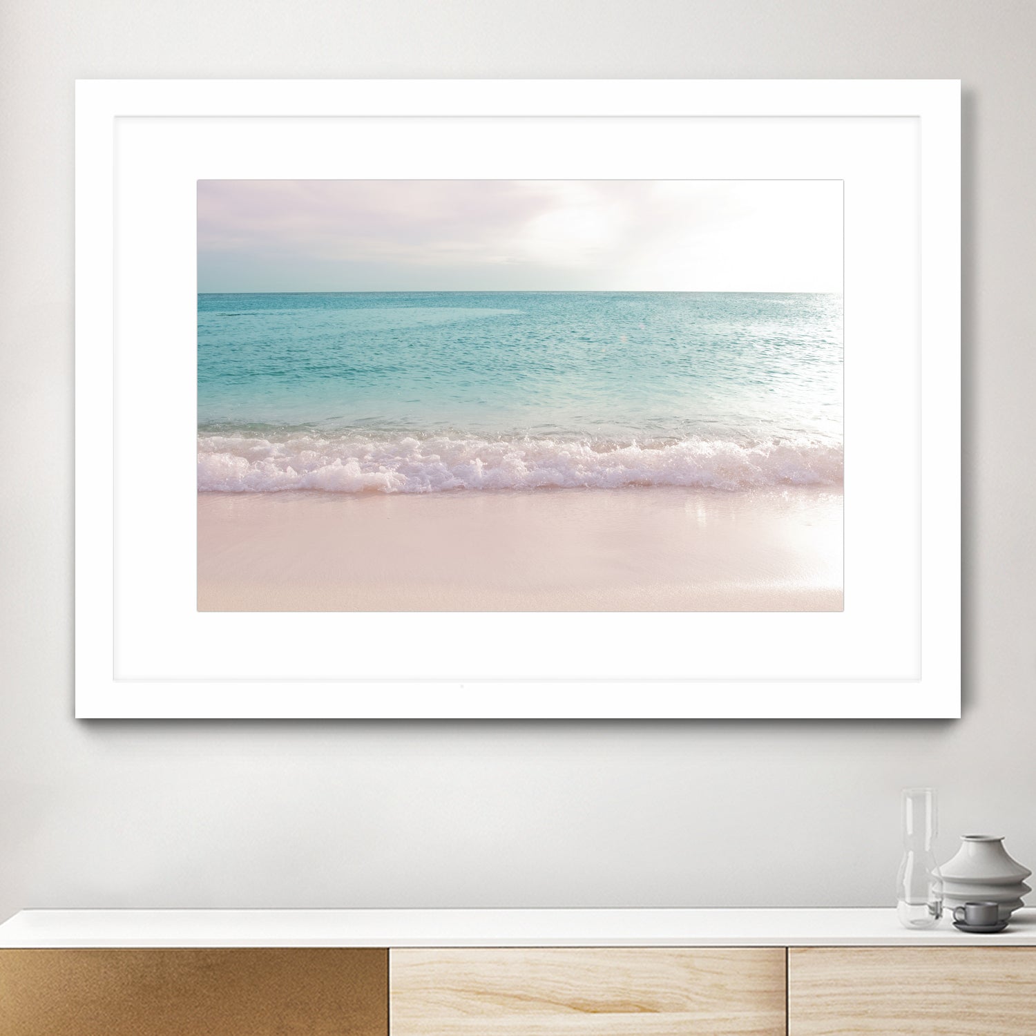 Soft Pastel Ocean Waves 1 by Anitas Bellas Art on GIANT ART - pink coastal carabeean sea