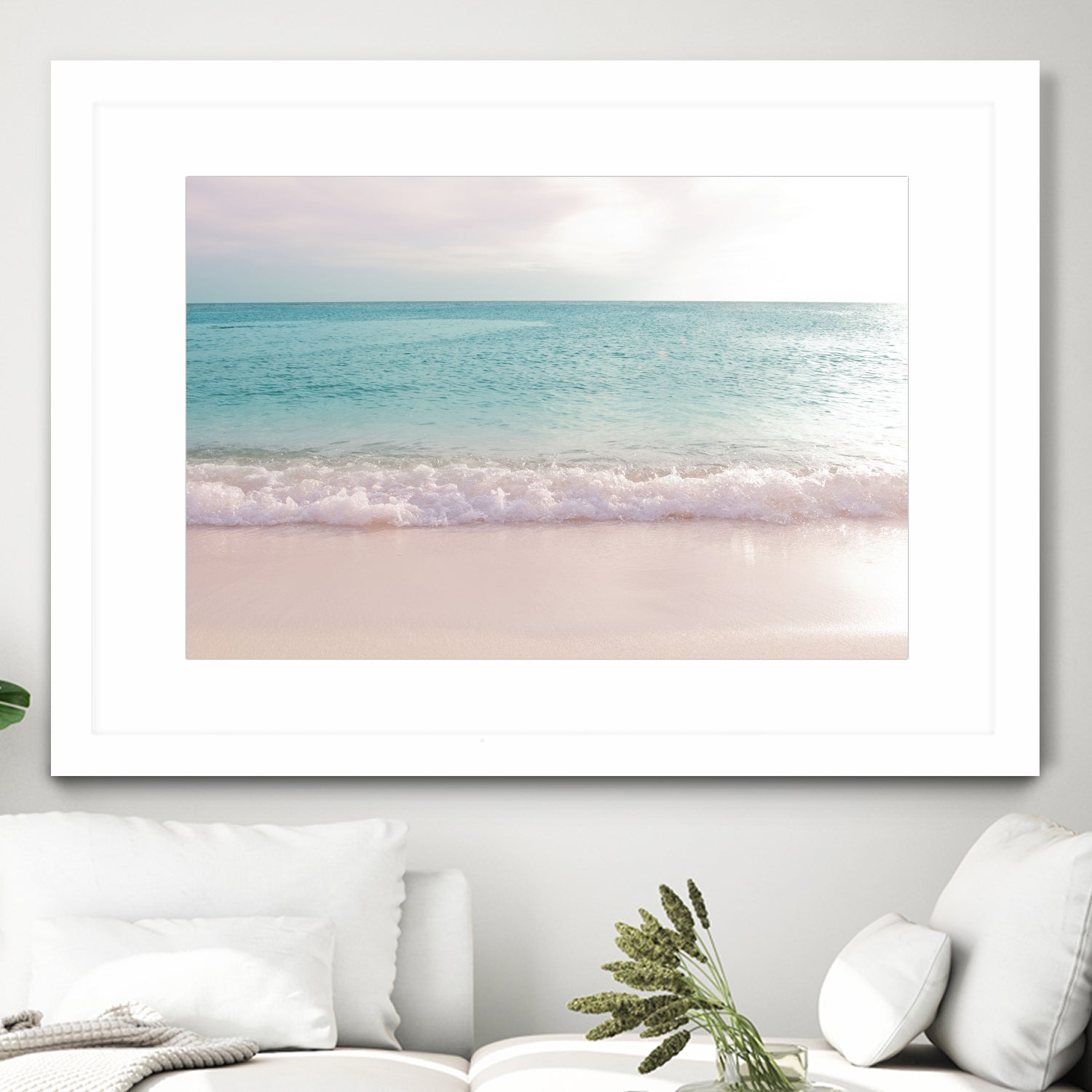 Soft Pastel Ocean Waves 1 by Anitas Bellas Art on GIANT ART - pink coastal carabeean sea