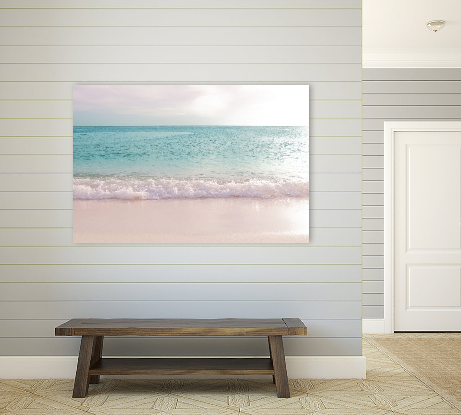 Soft Pastel Ocean Waves 1 by Anitas Bellas Art on GIANT ART - pink coastal carabeean sea
