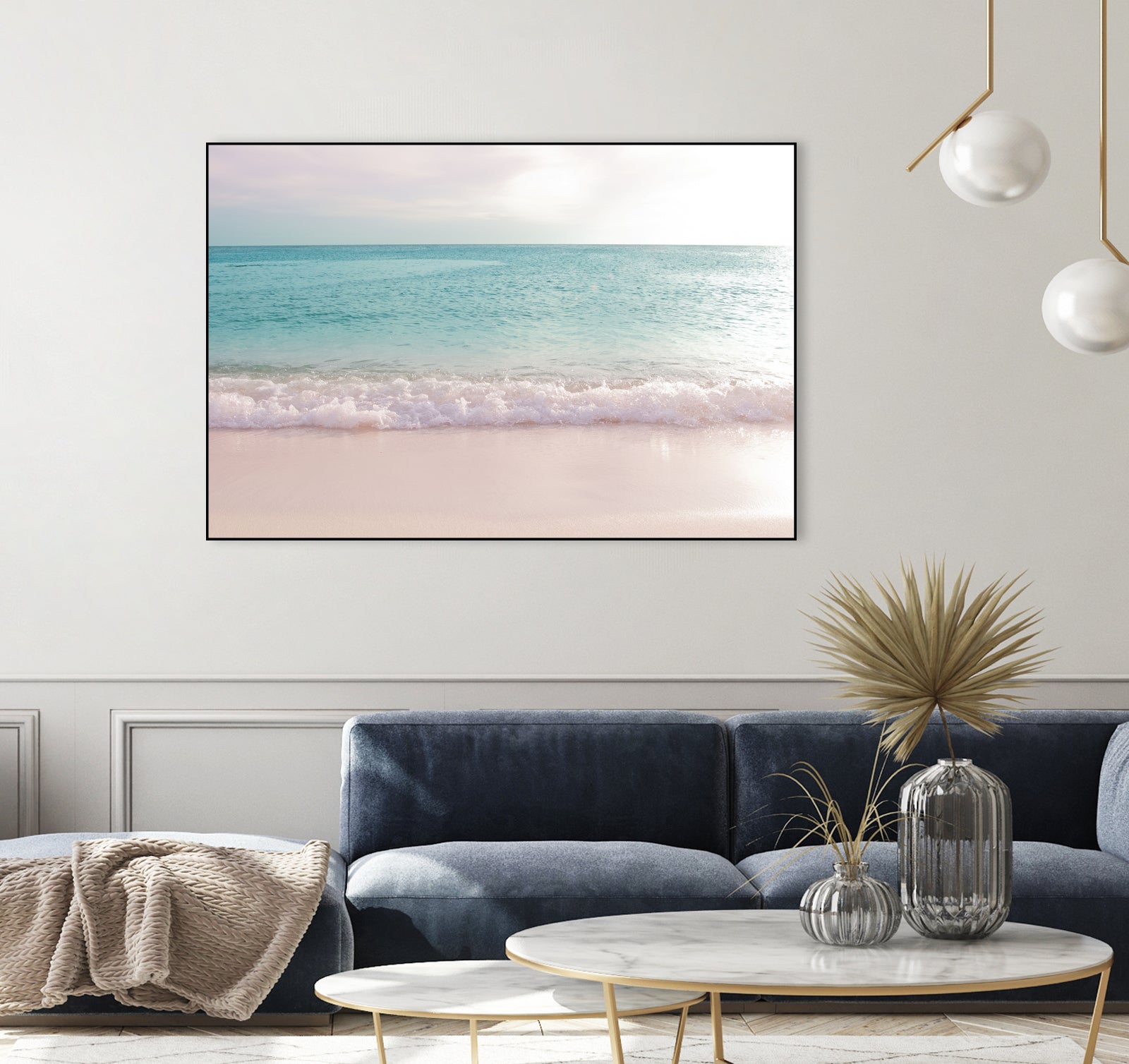 Soft Pastel Ocean Waves 1 by Anitas Bellas Art on GIANT ART - pink coastal carabeean sea