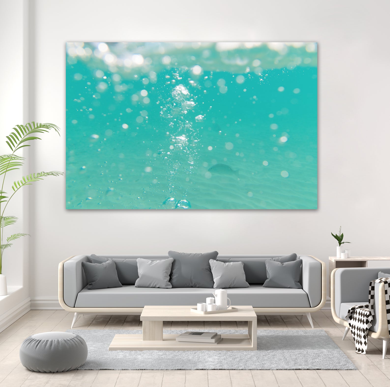 Underwater Caribbean Bubbles Dream 2 by ©AnitasBellasArt on GIANT ART - blue coastal sea,ocean,turquoise,water