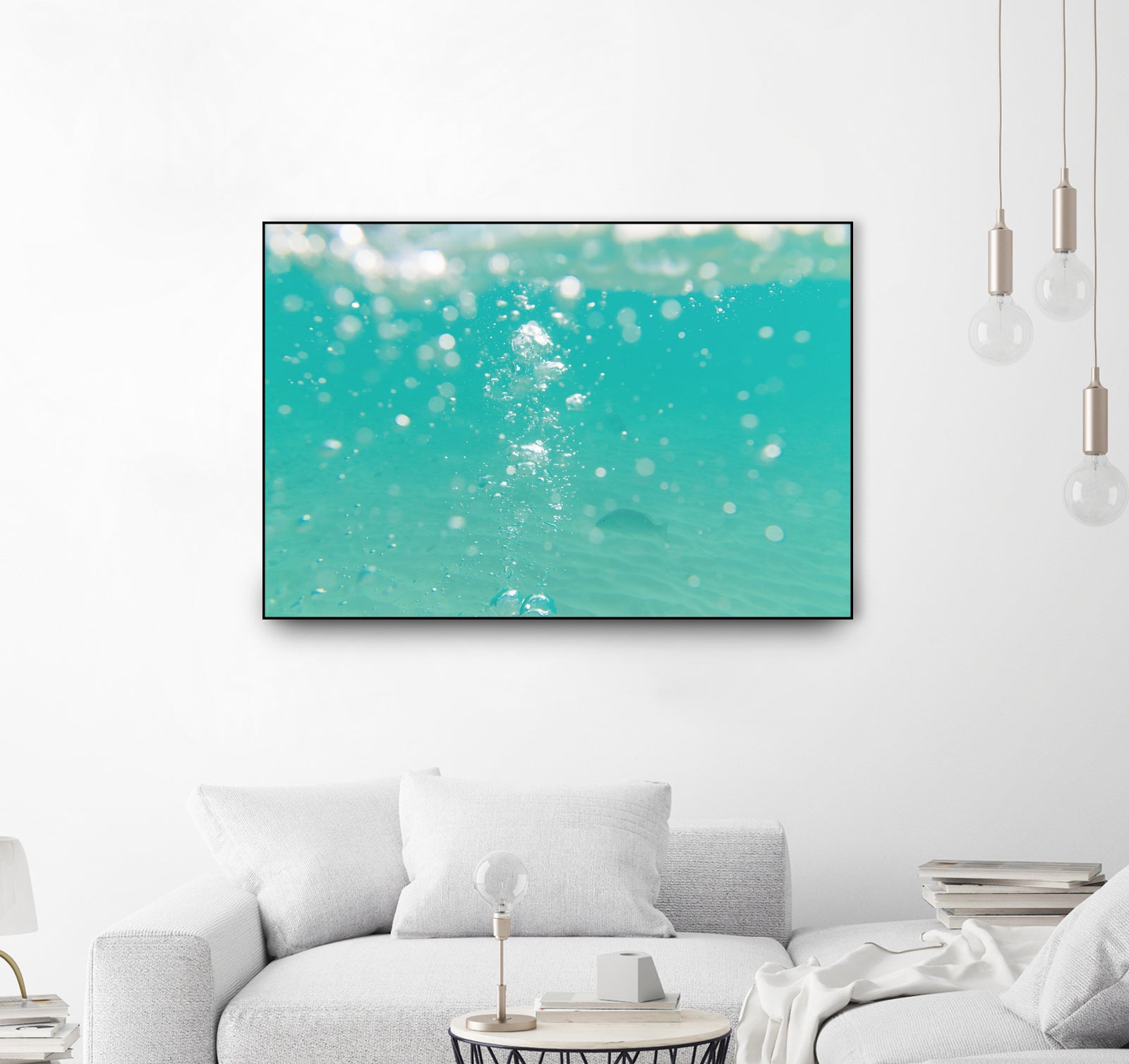 Underwater Caribbean Bubbles Dream 2 by ©AnitasBellasArt on GIANT ART - blue coastal sea,ocean,turquoise,water