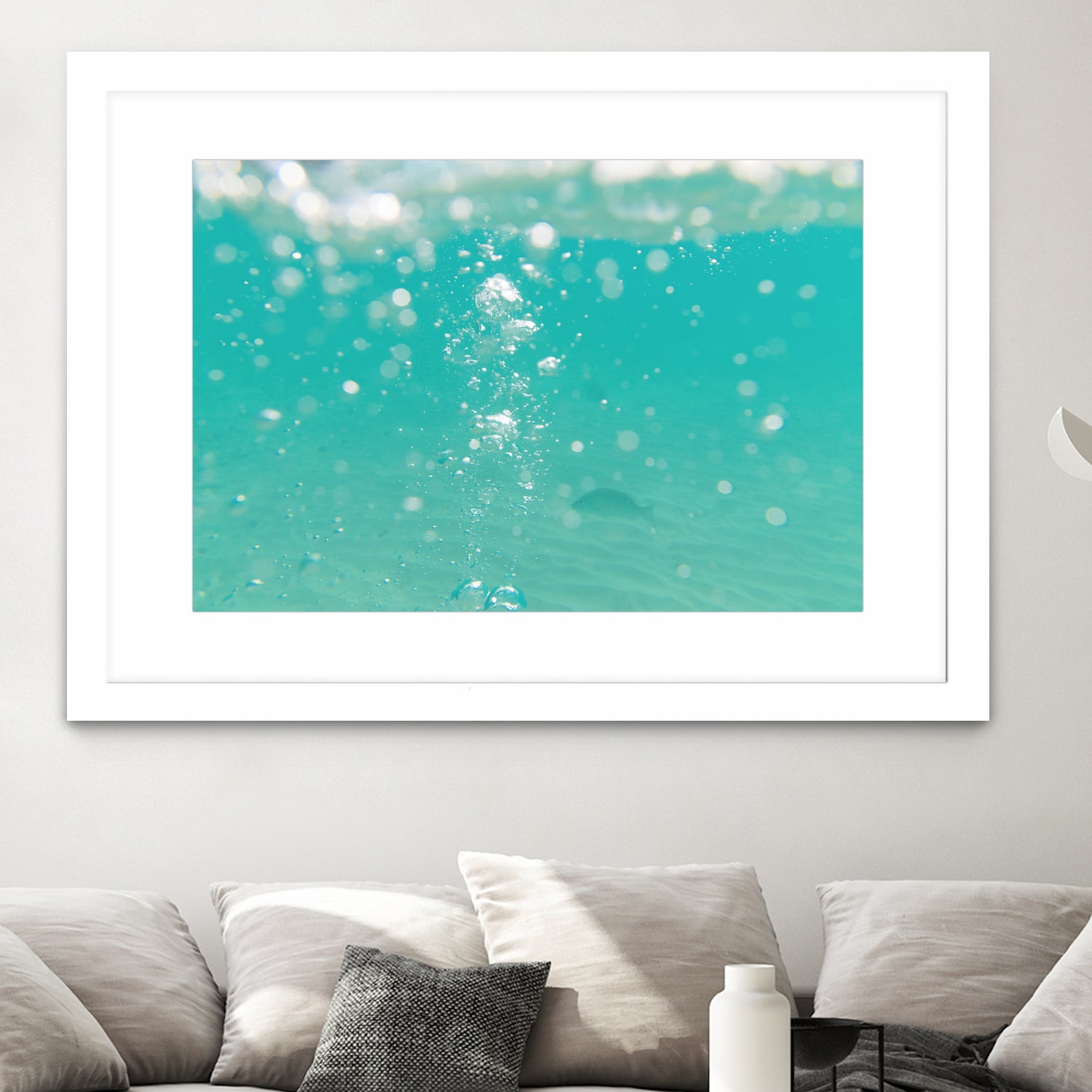 Underwater Caribbean Bubbles Dream 2 by ©AnitasBellasArt on GIANT ART - blue coastal sea,ocean,turquoise,water
