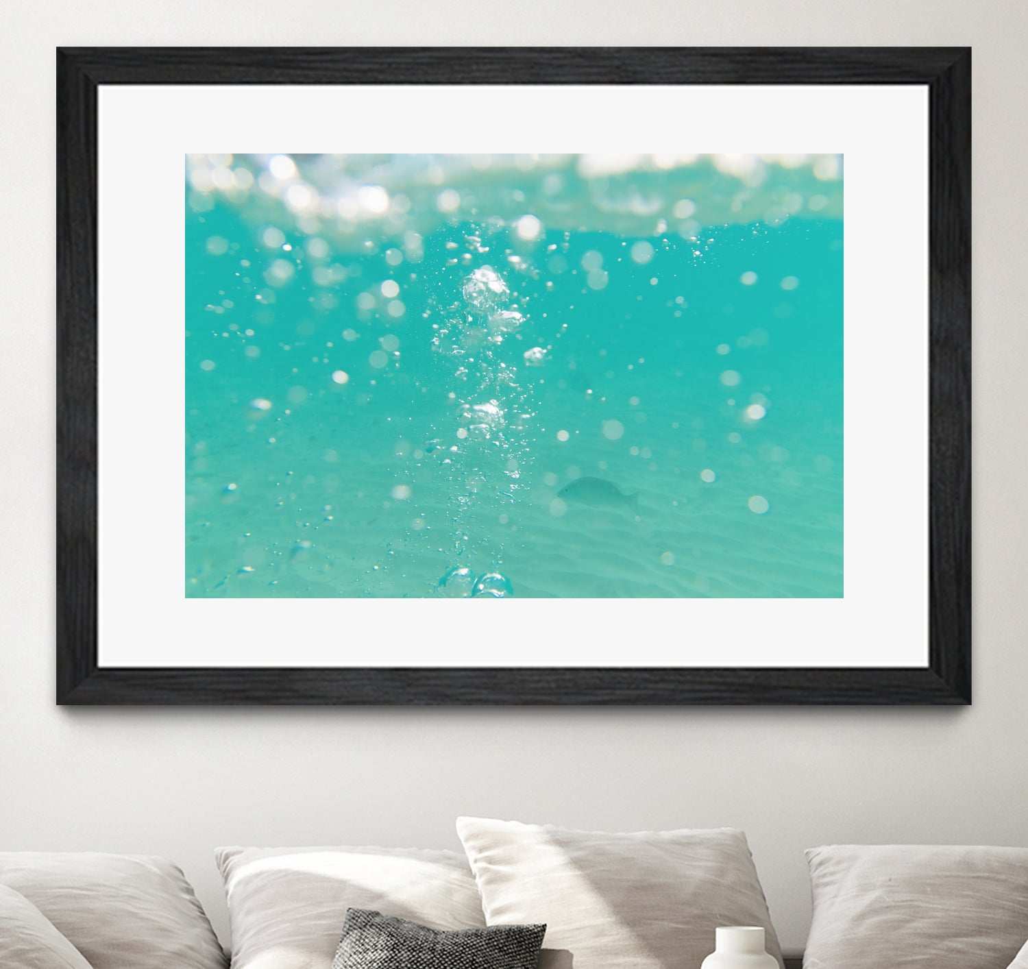 Underwater Caribbean Bubbles Dream 2 by ©AnitasBellasArt on GIANT ART - blue coastal sea,ocean,turquoise,water