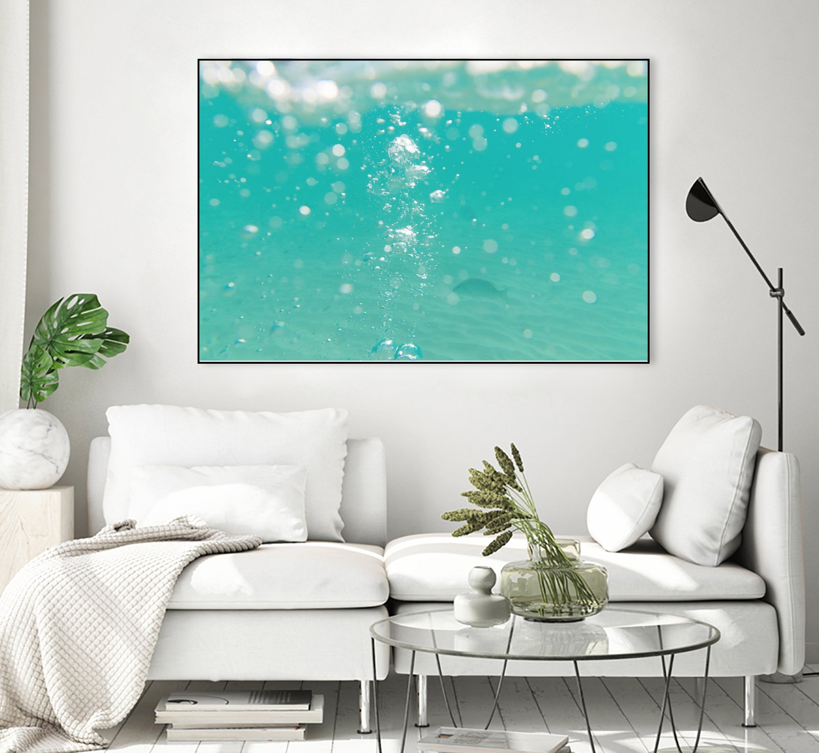 Underwater Caribbean Bubbles Dream 2 by ©AnitasBellasArt on GIANT ART - blue coastal sea,ocean,turquoise,water