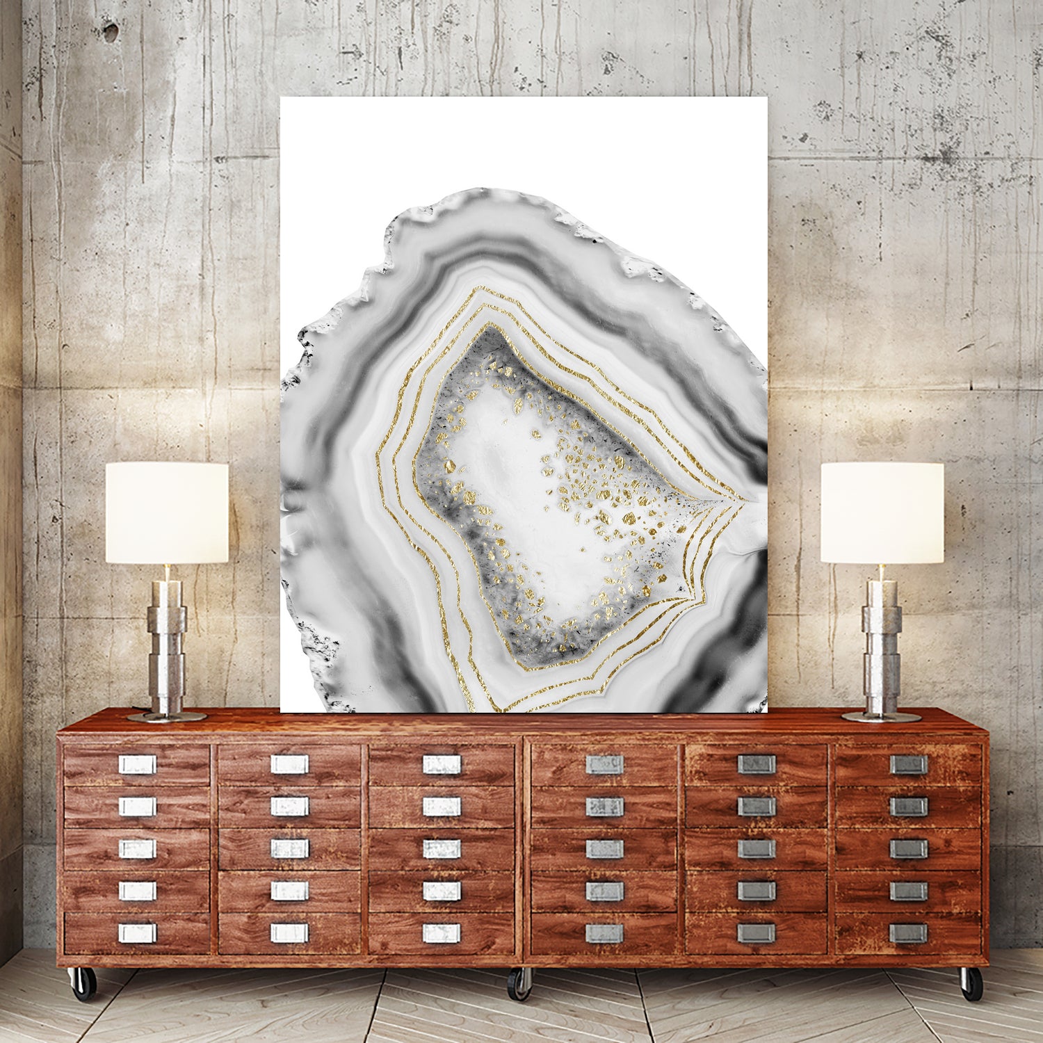 White Agate Gold Foil Glam #1 #gem #decor #art by Anita & Bella Jantz on GIANT ART - gray photo illustration