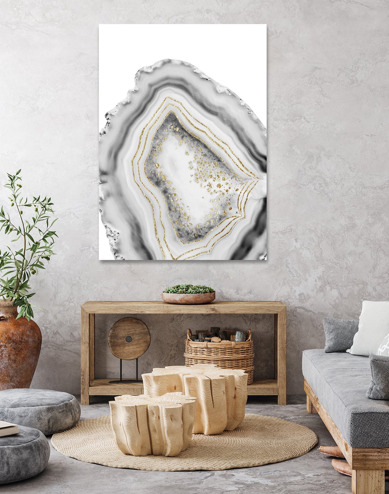 White Agate Gold Foil Glam #1 #gem #decor #art by Anita & Bella Jantz on GIANT ART - gray photo illustration