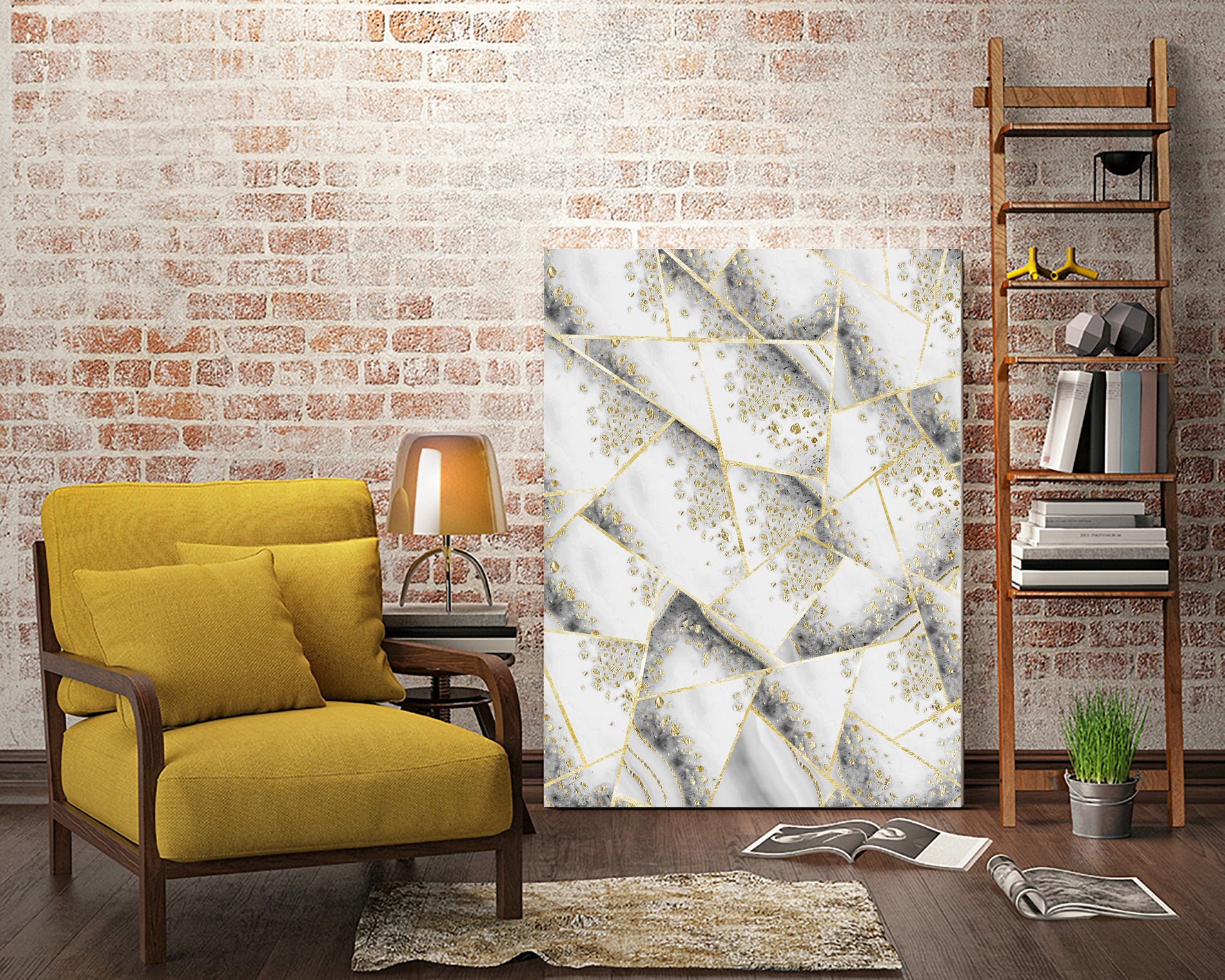 White Agate Gold Geometric Glam #1 #geo #gem #decor #art by Anita & Bella Jantz on GIANT ART - gray vector illustration