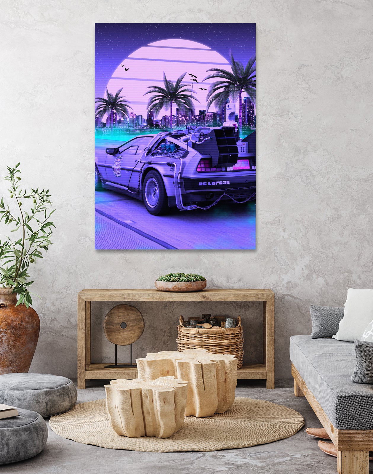 80s Delorean Cars by Muhammad Daffa Umar on GIANT ART - fuchsia photo manipulation
