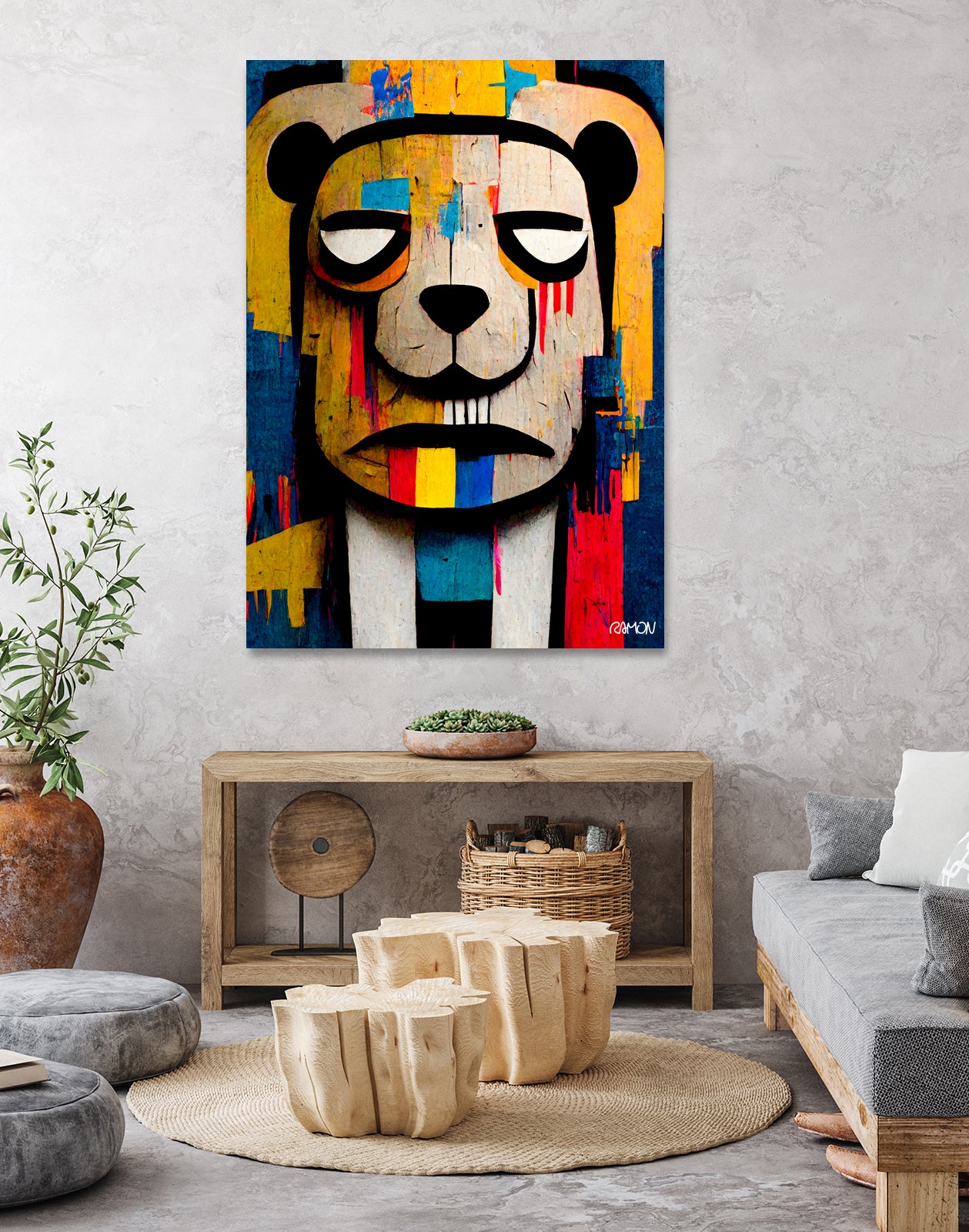 Abstract Art bear by Ramon Souza on GIANT ART - yellow digital painting