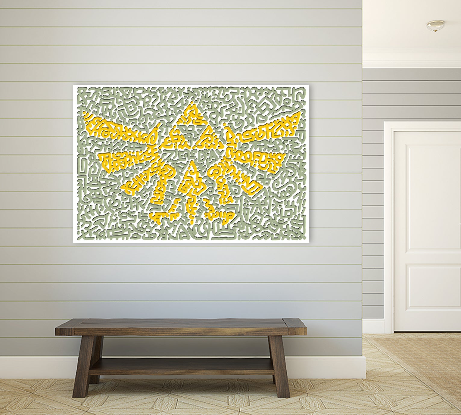 The Triforce by Caroline BESSIERES on GIANT ART - yellow digital drawing