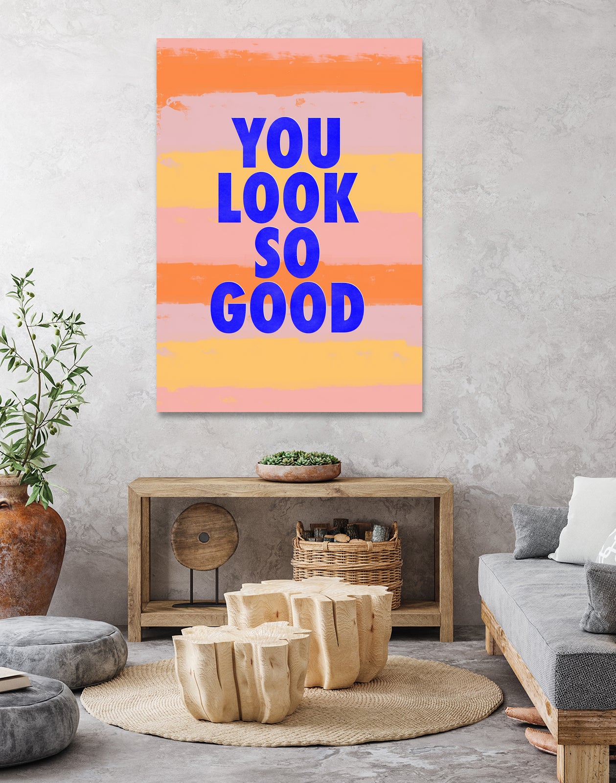 You Look So Good! by Anna Farath on GIANT ART - blue typography