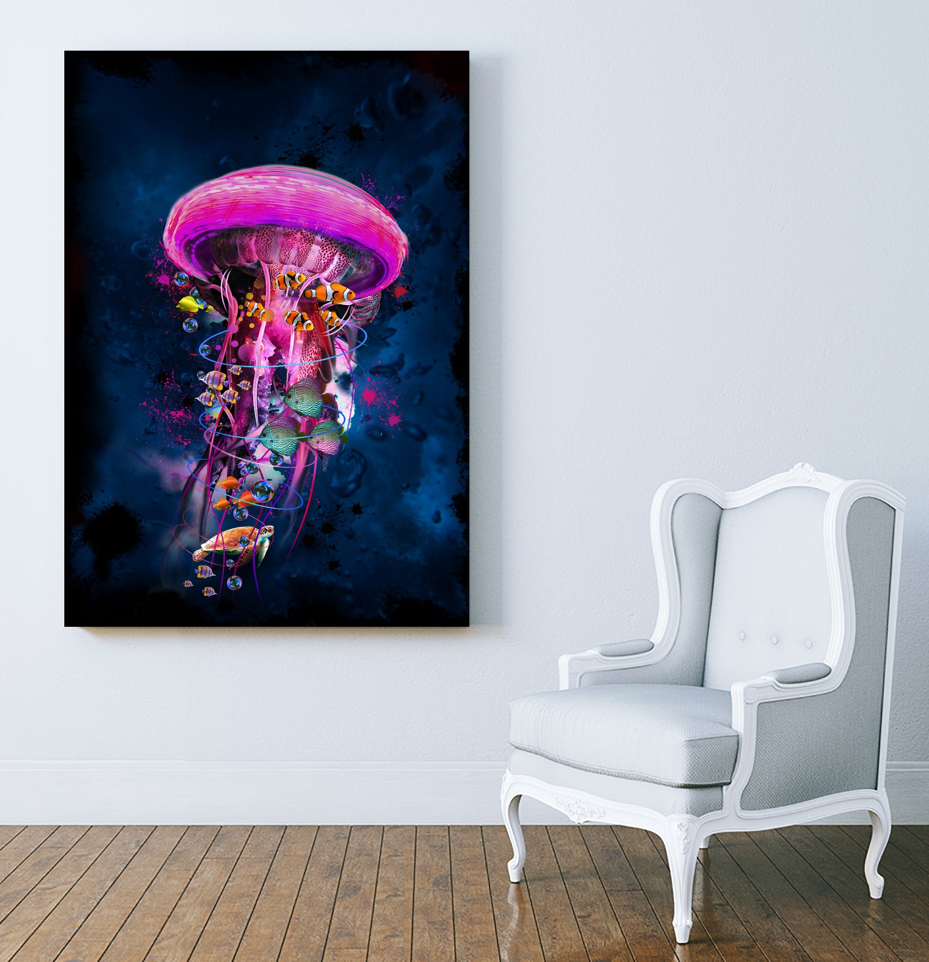Pink JellyFish World by David Loblaw on GIANT ART - pink photo illustration