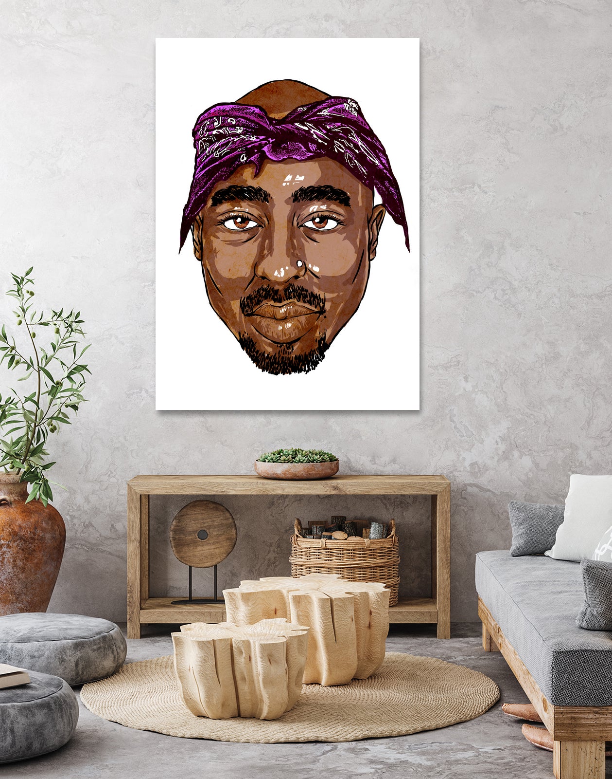 2Pac by Delano Limoen on GIANT ART - brown digital painting