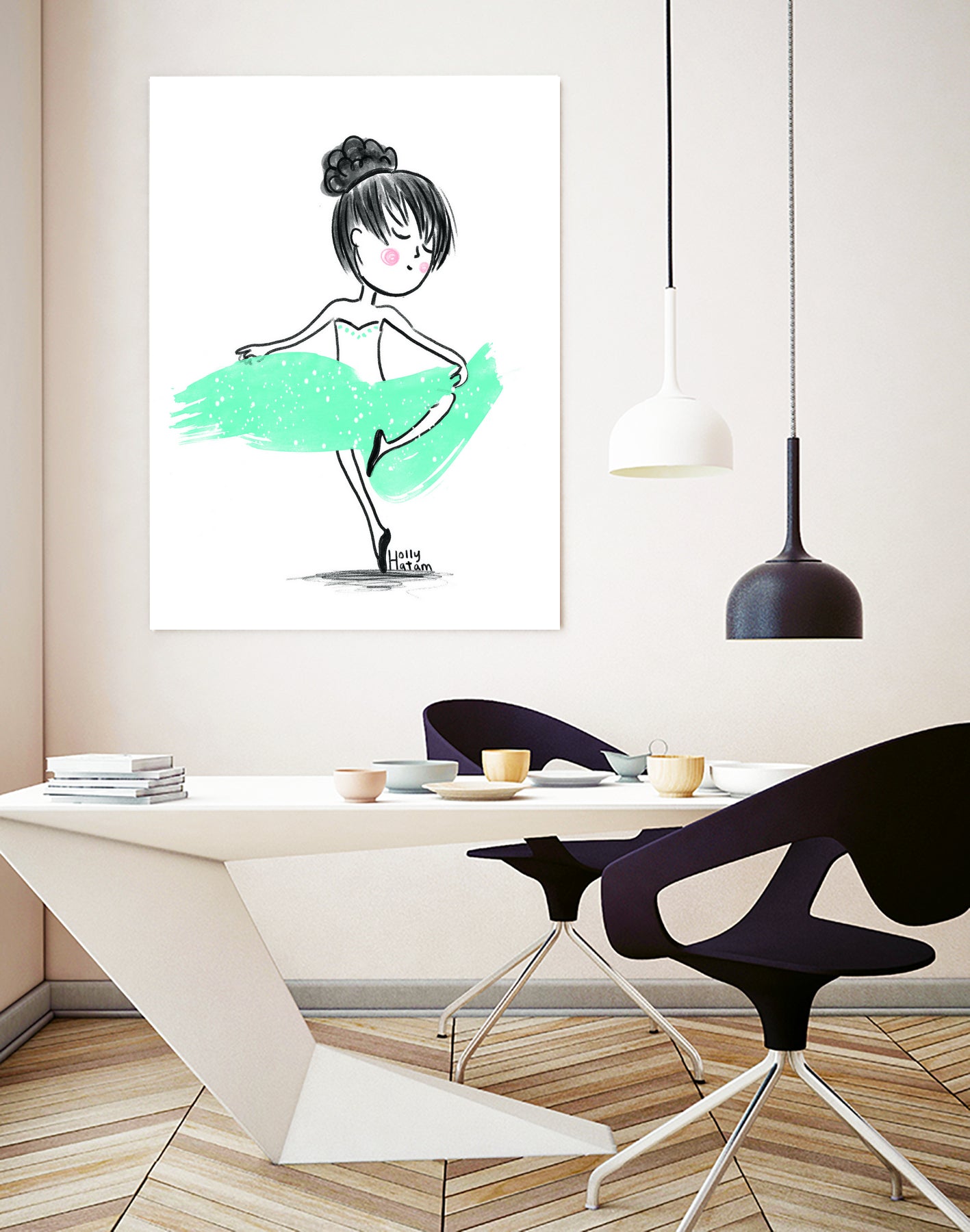WinterBallerina by Holly Hatam on GIANT ART - blue digital drawing