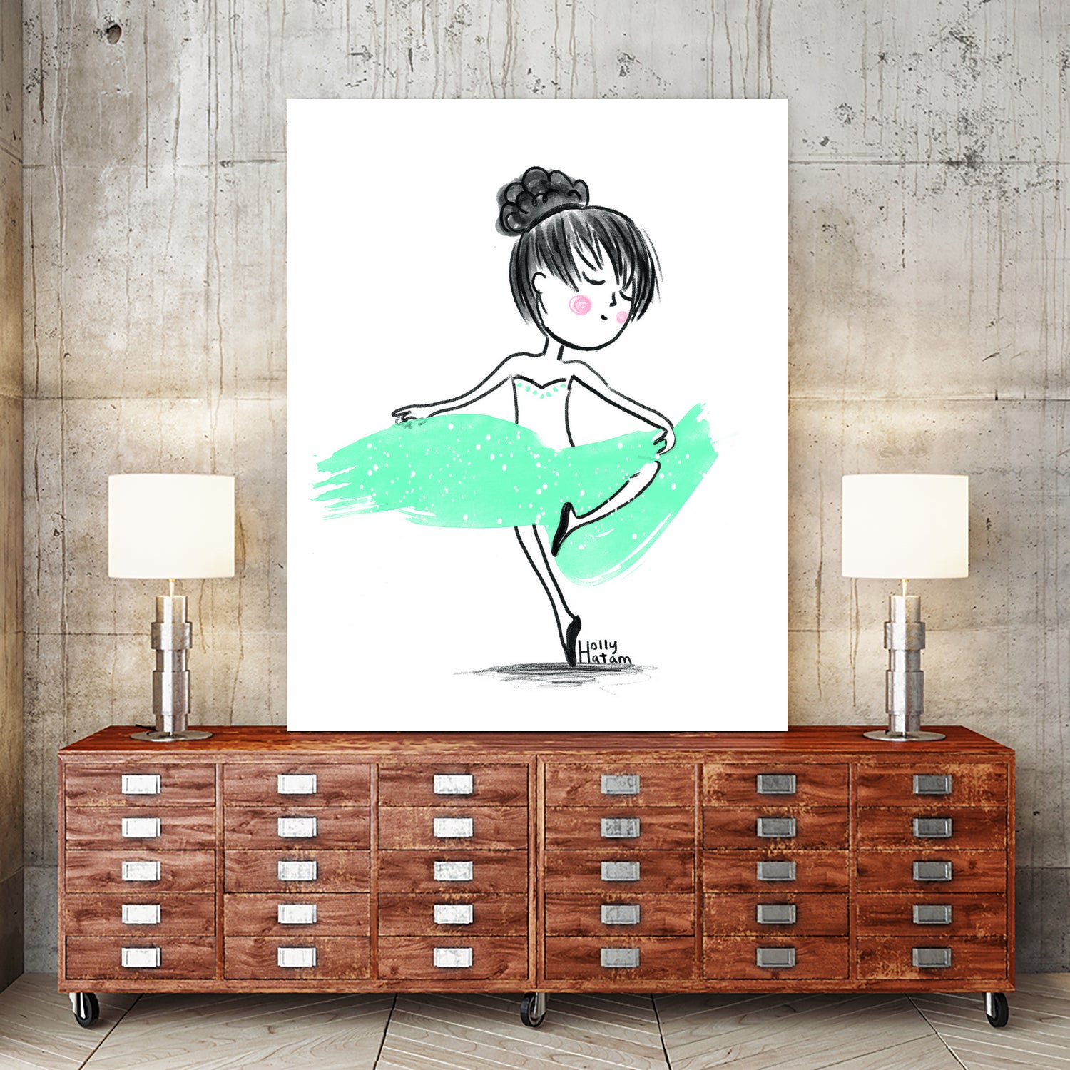 WinterBallerina by Holly Hatam on GIANT ART - blue digital drawing