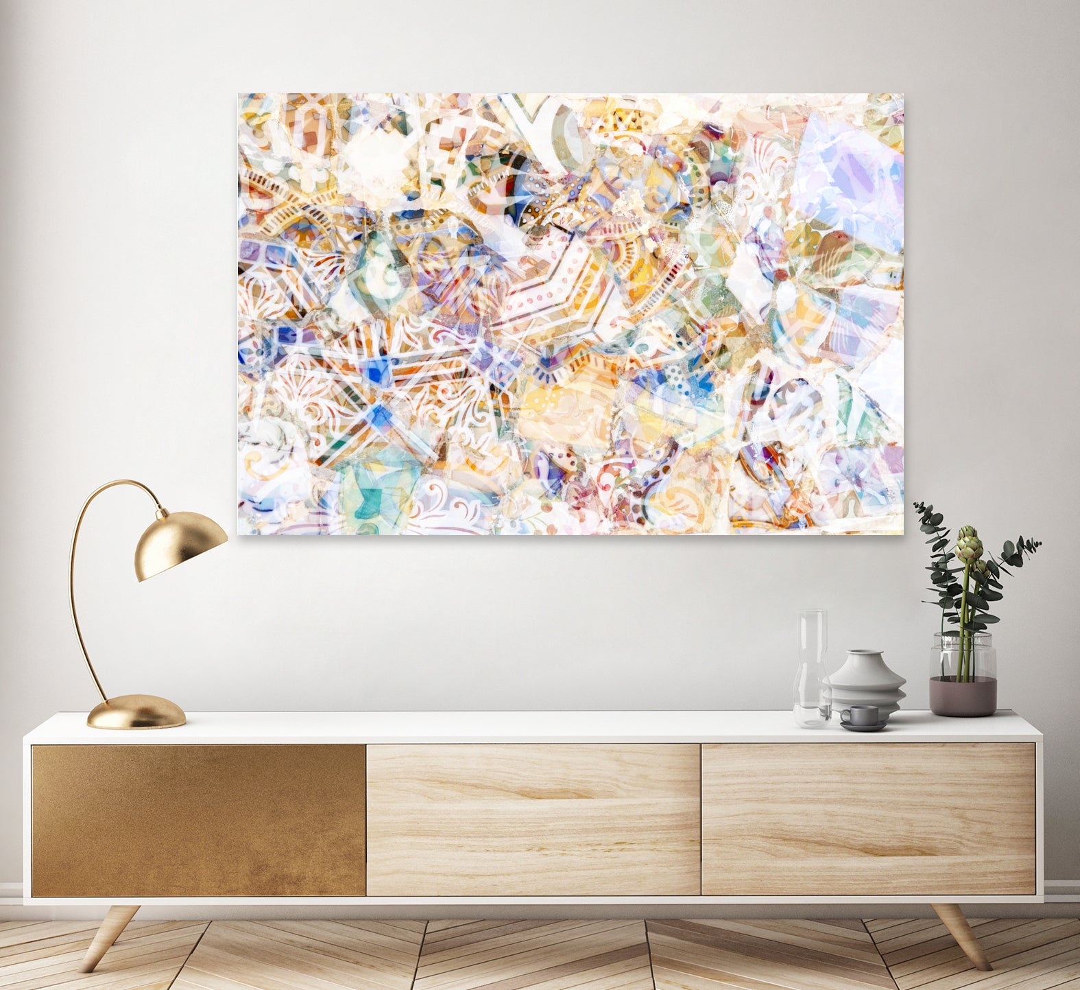 Mosaic of Barcelona XI by amini 54 on GIANT ART - yellow processing/programming