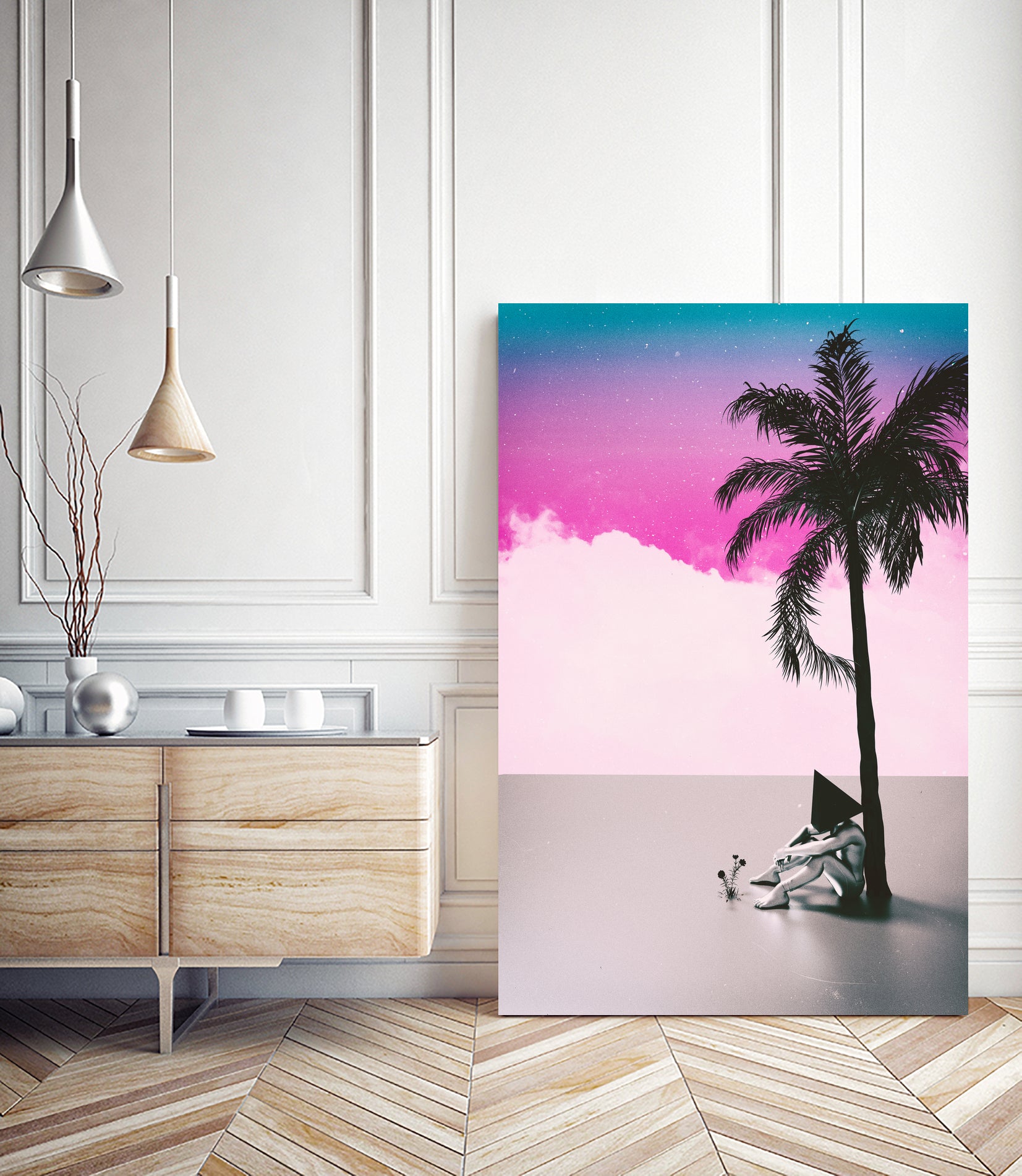 PALM TREE 18 by Adam Priester on GIANT ART - pink 3d art