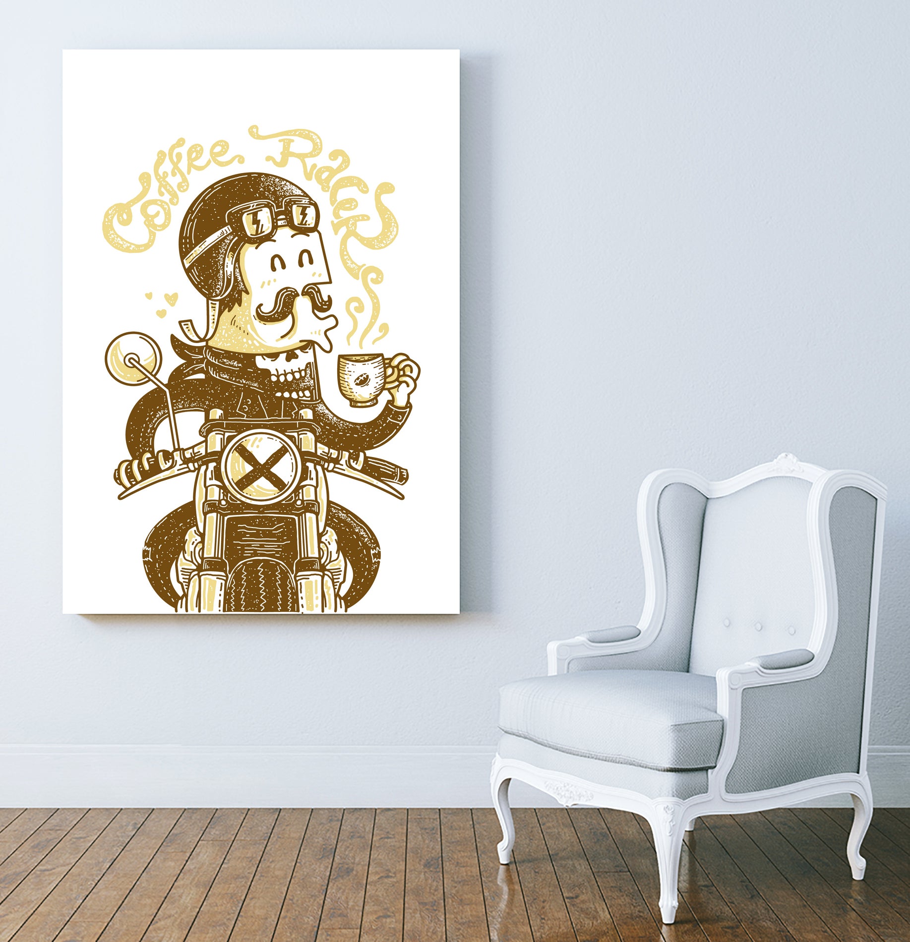 78 Coffee Racer by Afif Quilimo on GIANT ART - white digital drawing