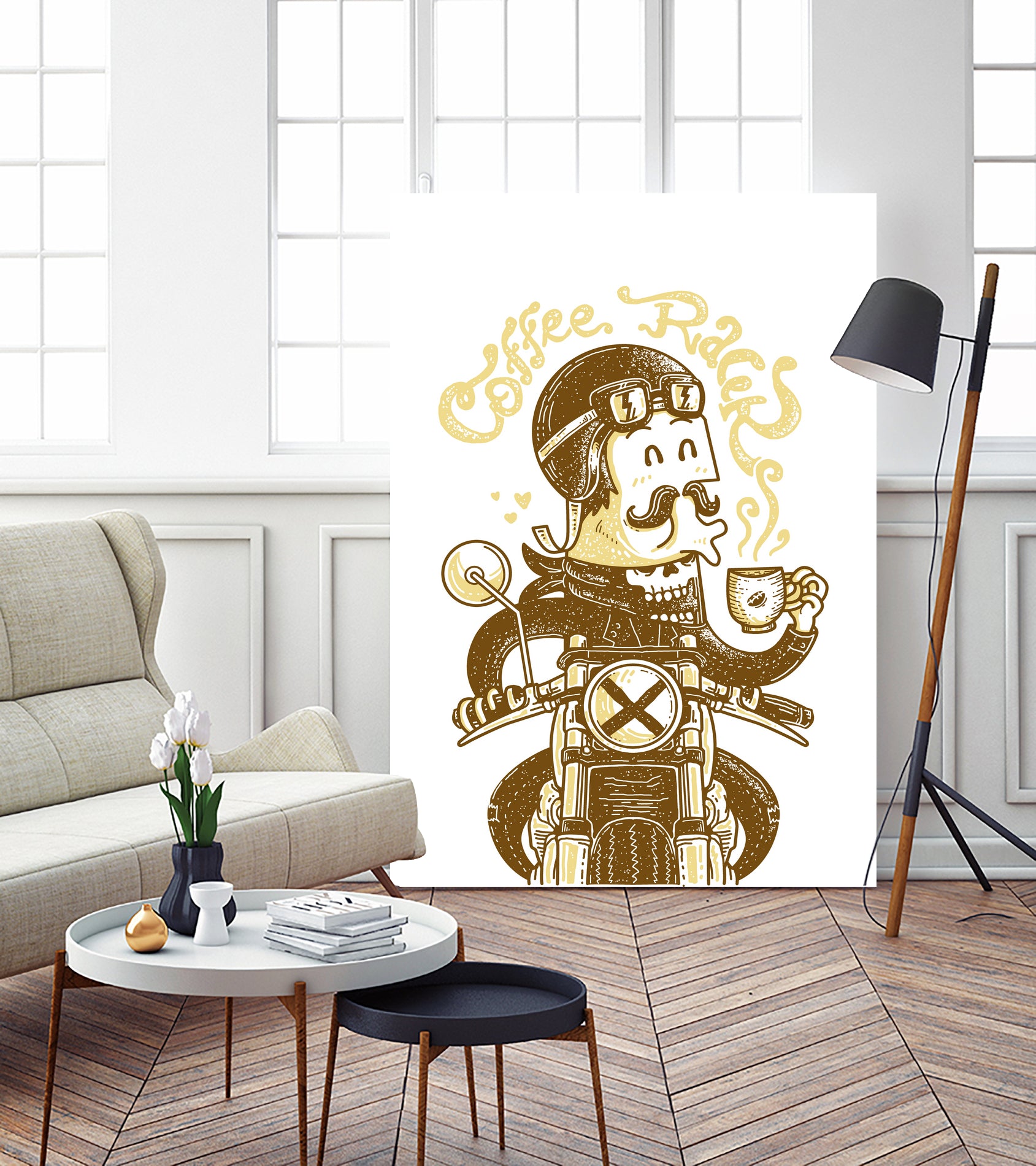 78 Coffee Racer by Afif Quilimo on GIANT ART - white digital drawing