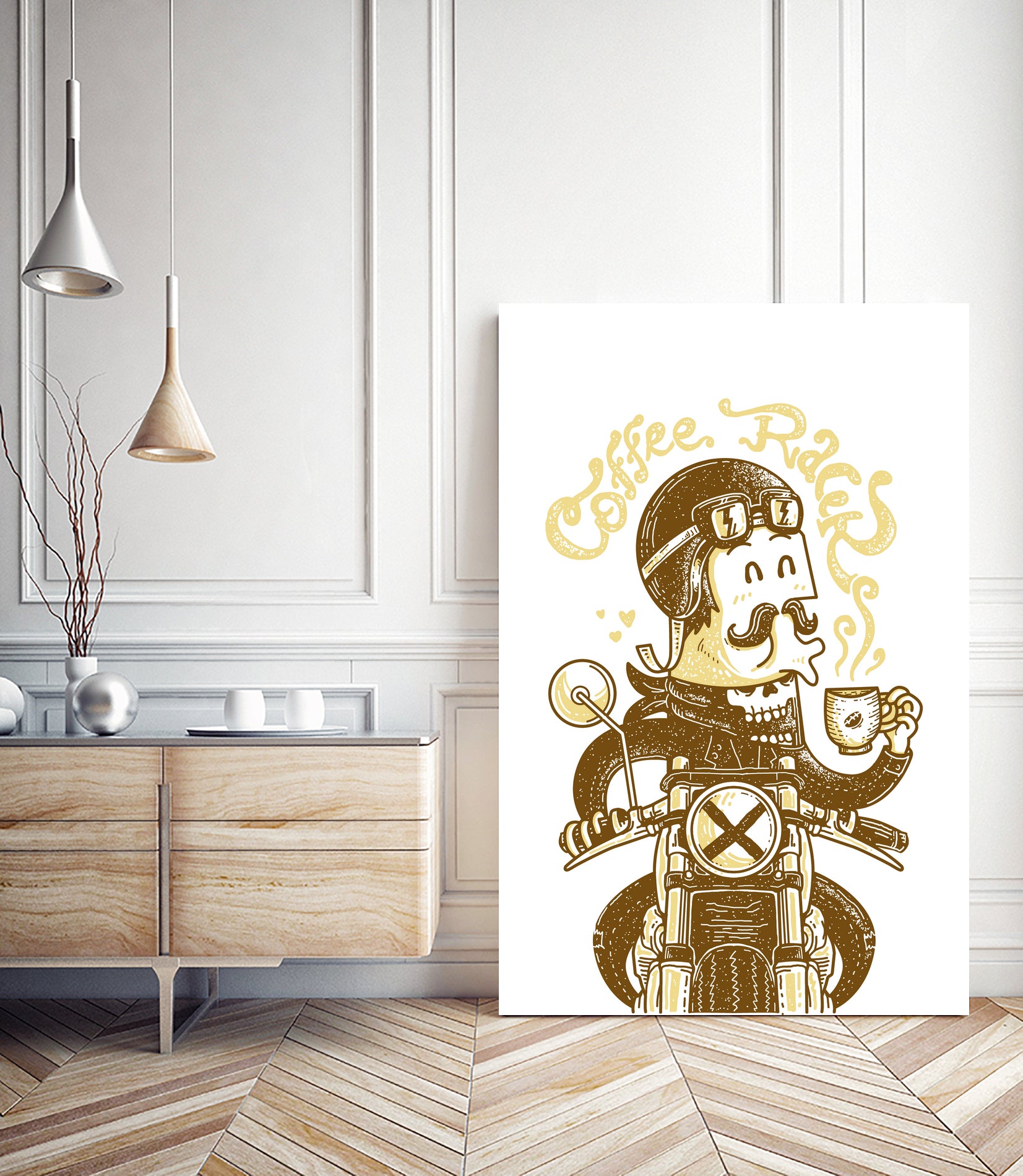 78 Coffee Racer by Afif Quilimo on GIANT ART - white digital drawing