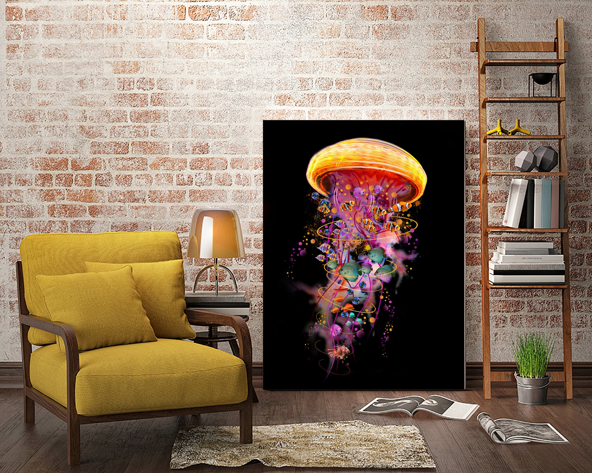 Jellyfish World by David Loblaw on GIANT ART - blue photo illustration