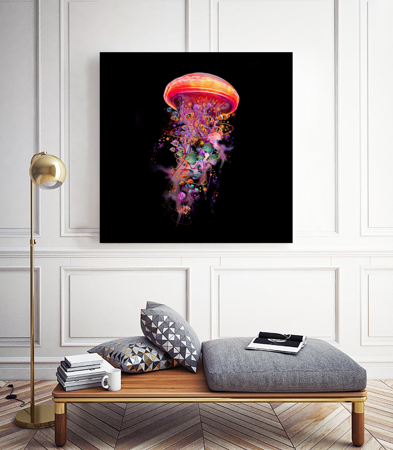 Jellyfish World by David Loblaw on GIANT ART - blue photo illustration