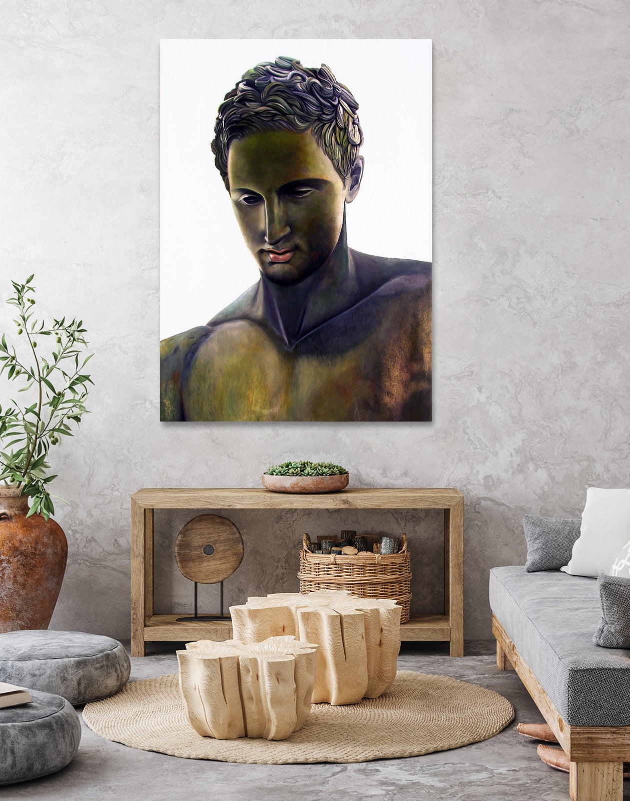 Apoxyomenos by Matthew Holden Bates on GIANT ART - green statues