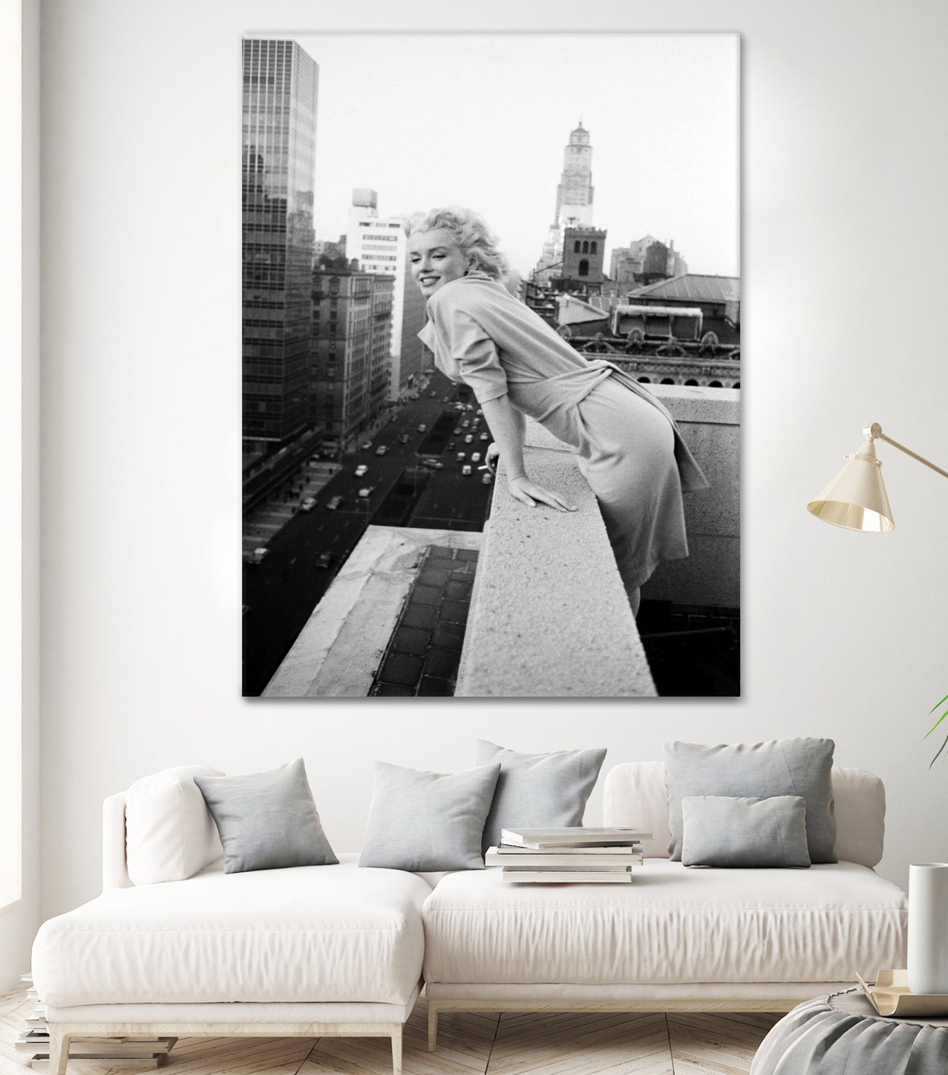 Marilyn on balcony by M studio on GIANT ART - black and white photography