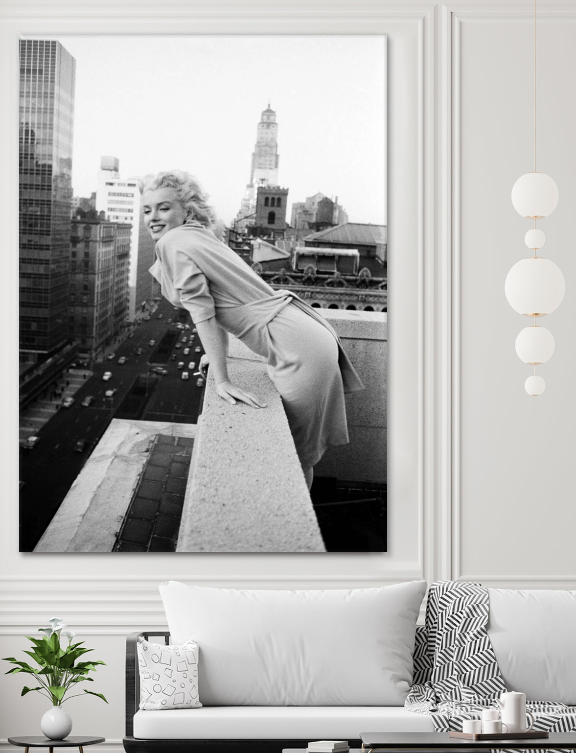 Marilyn on balcony by M studio on GIANT ART - black and white photography