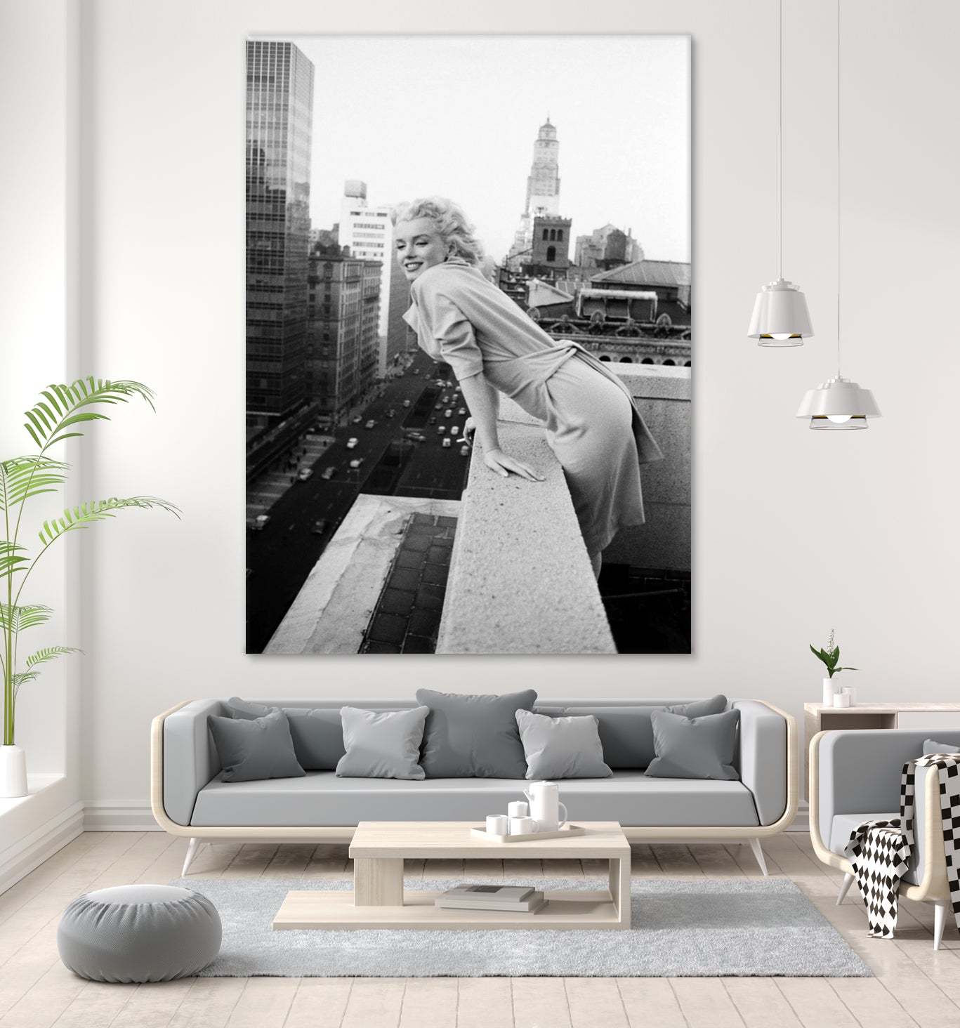 Marilyn on balcony by M studio on GIANT ART - black and white photography