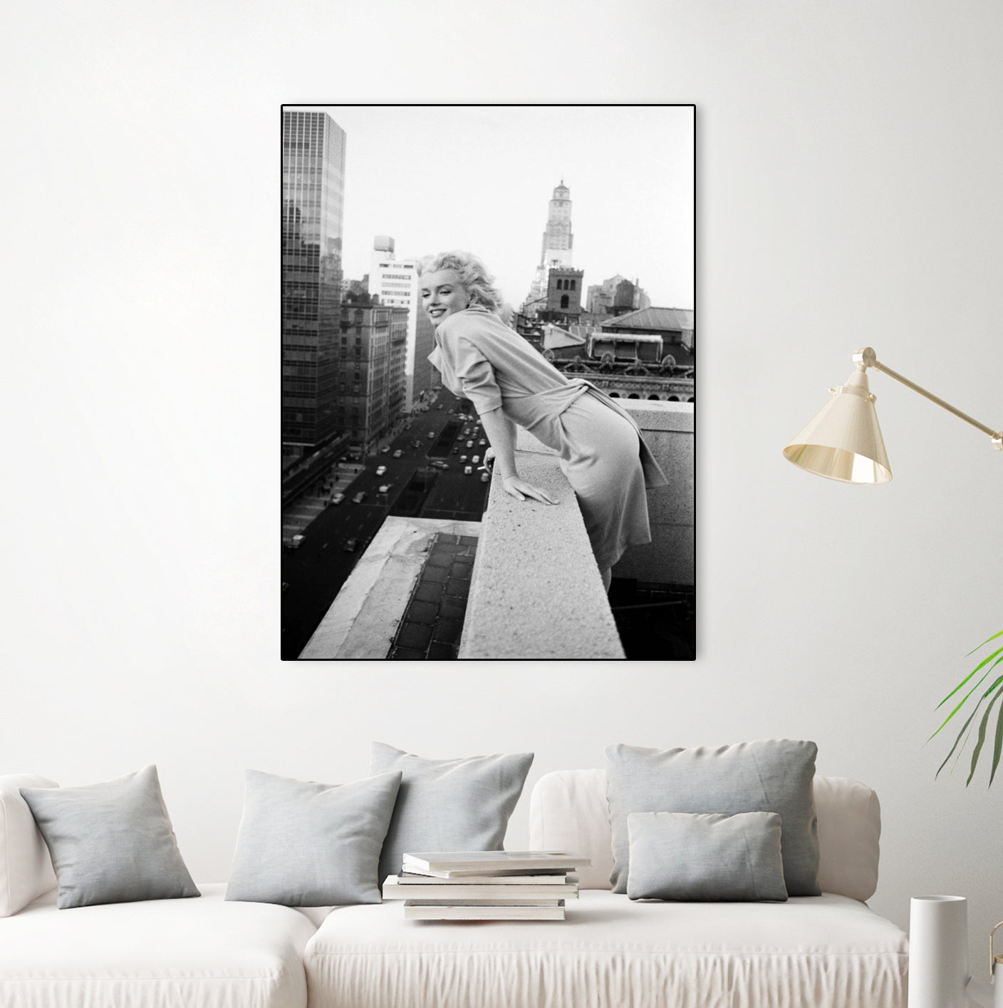 Marilyn on balcony by M studio on GIANT ART - black and white photography